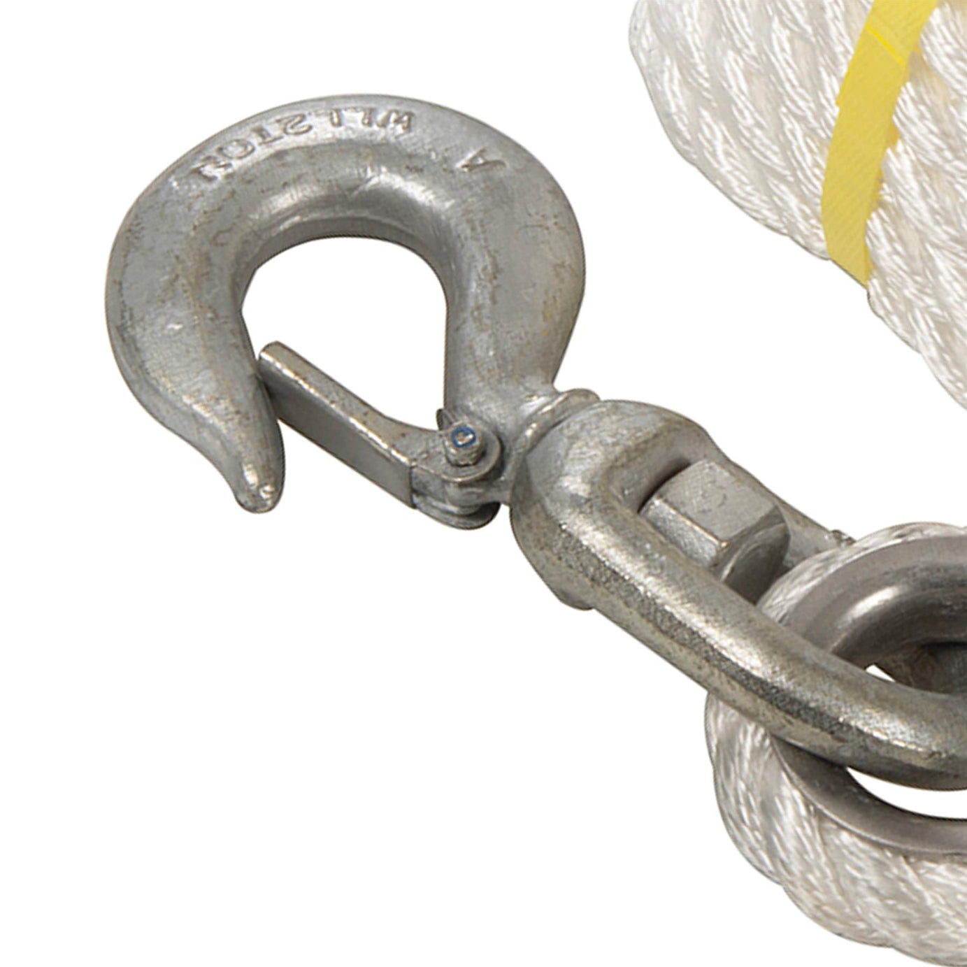 Gin Wheel Rope With Hook Synthetic 20M Lifting Rope  2.5 Tonne Breaking Strenght