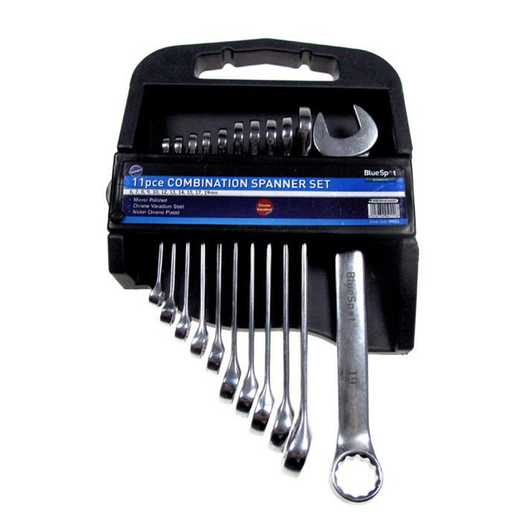 Bluespot 11-Pieces Combination Spanner Set Metric Wrench 6-19mm Fully Polished