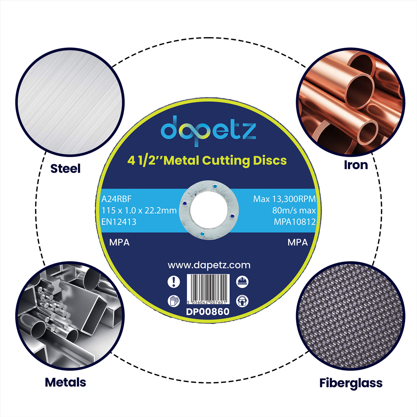 1 x Metal Cutting Discs 1mm Ultra Thin 4 1/2" 115mm Angle Grinder Disc Steel S/S