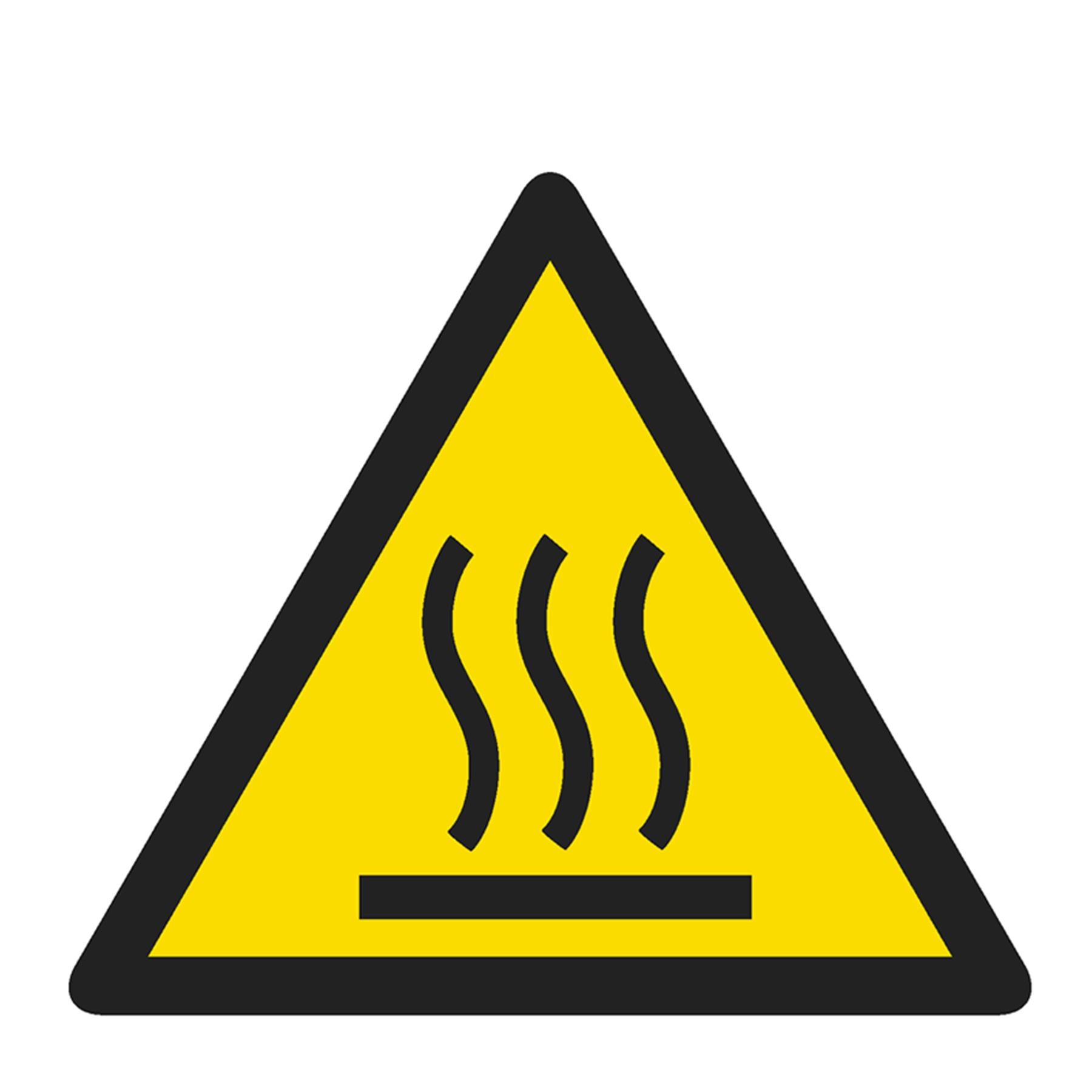 Warning Safety Sign - Danger Hot Surface - Self-Adhesive Vinyl