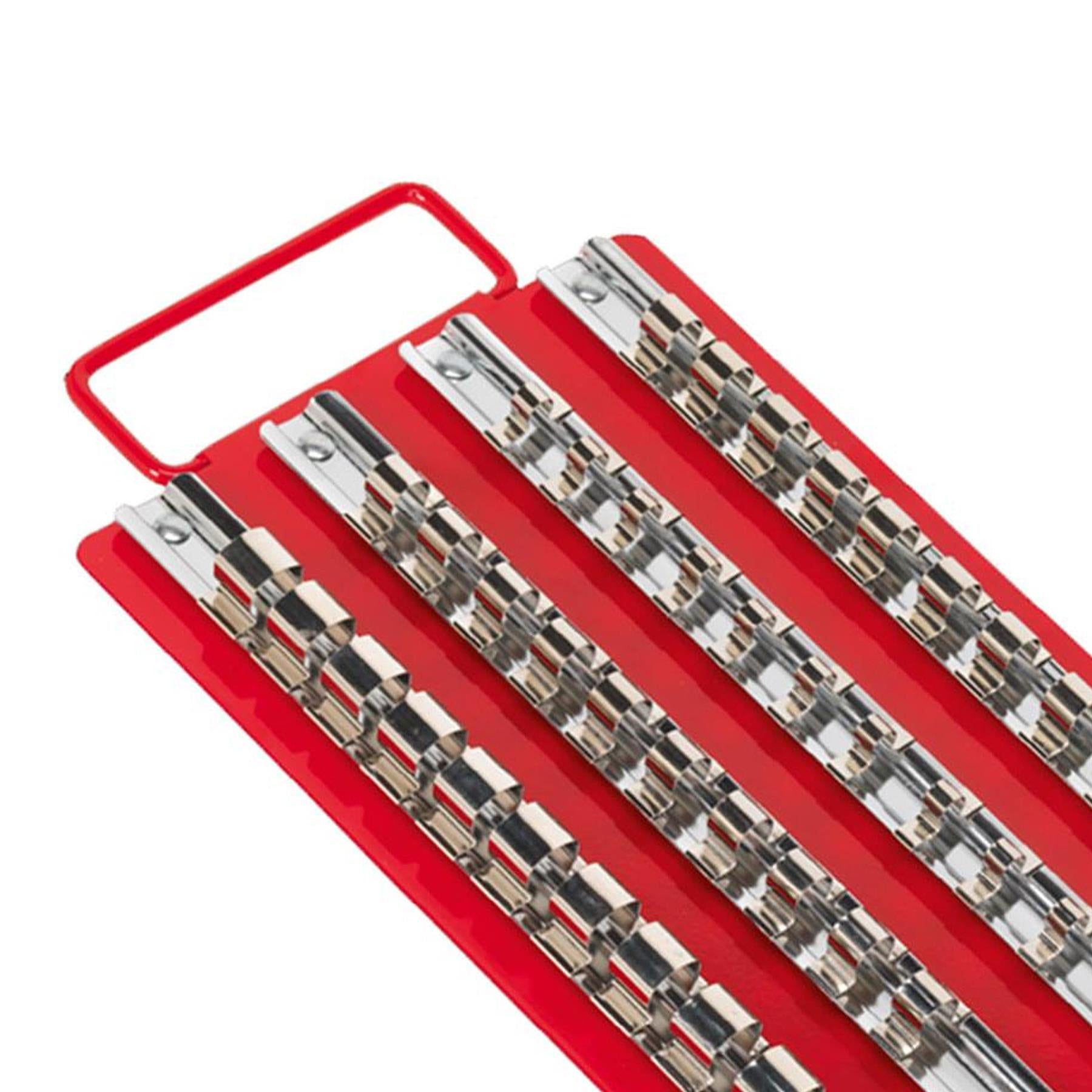 Sealey Socket Rail Tray Red 1/4", 3/8" & 1/2"Sq Drive