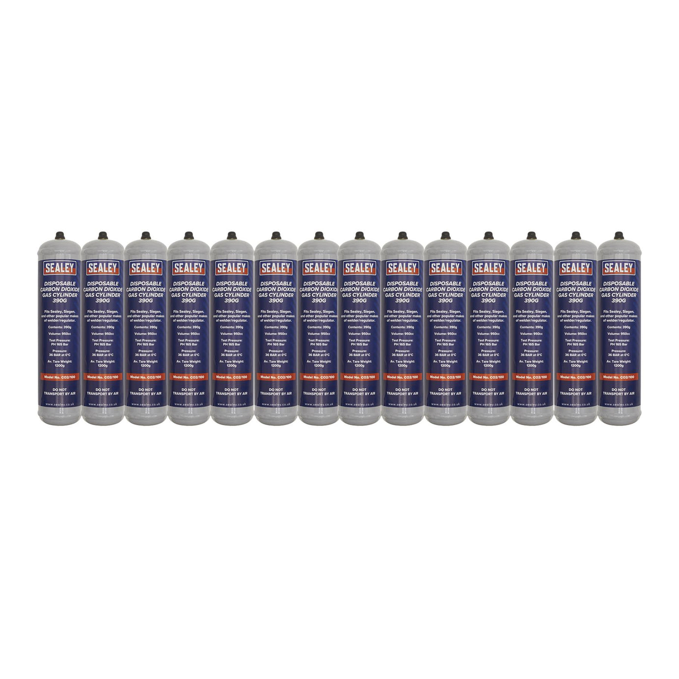 Sealey Gas Cylinder Disposable Carbon Dioxide 390g - Box of 12