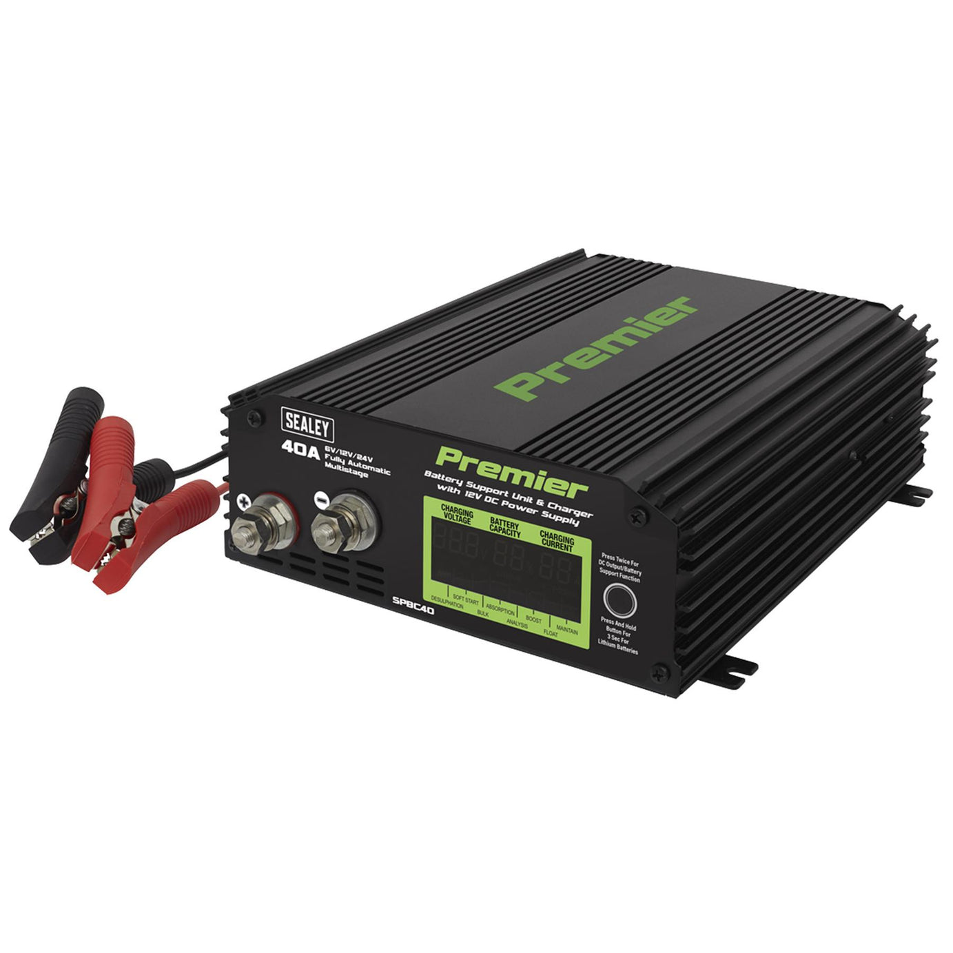 Sealey Battery Support Unit & Charger 40A  5 Year guarantee