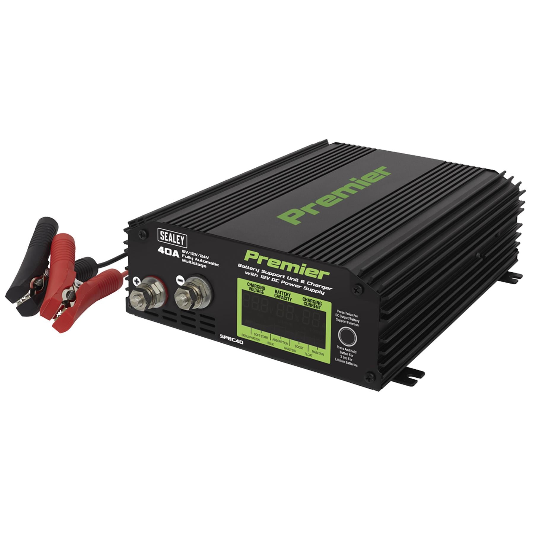Sealey Battery Support Unit & Charger 40A  5 Year guarantee