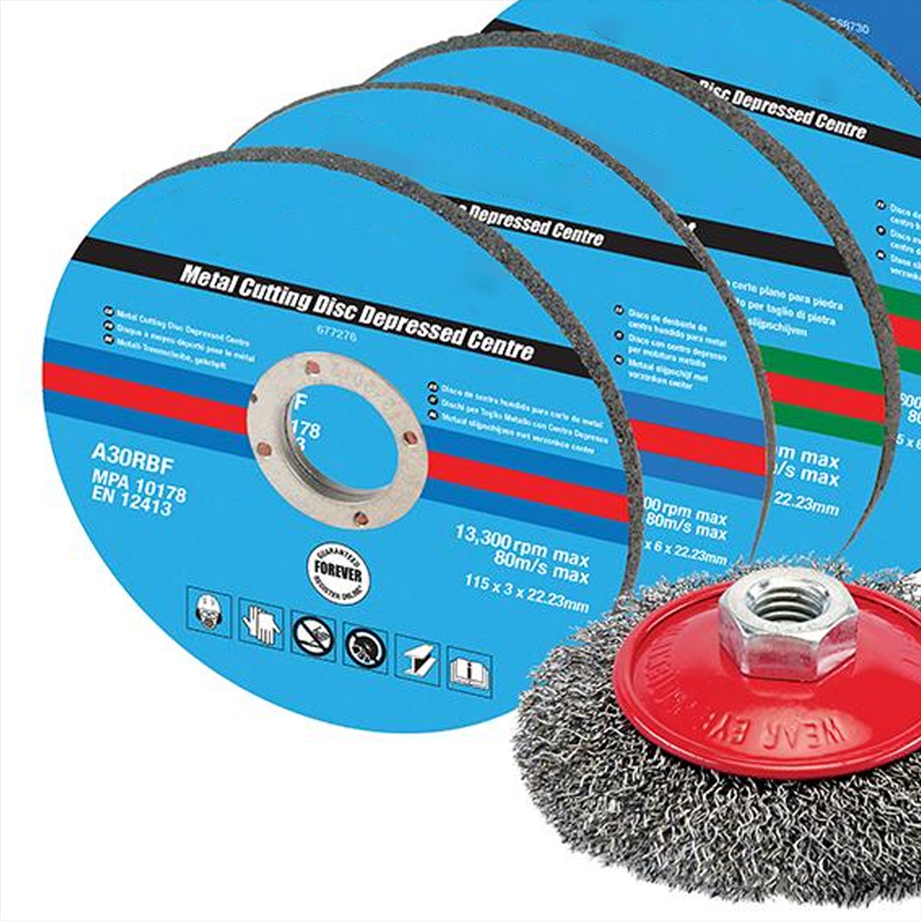 12Pce Cutting & Grinding Discs Kit 115mm Angle Grinder Starter Pack New