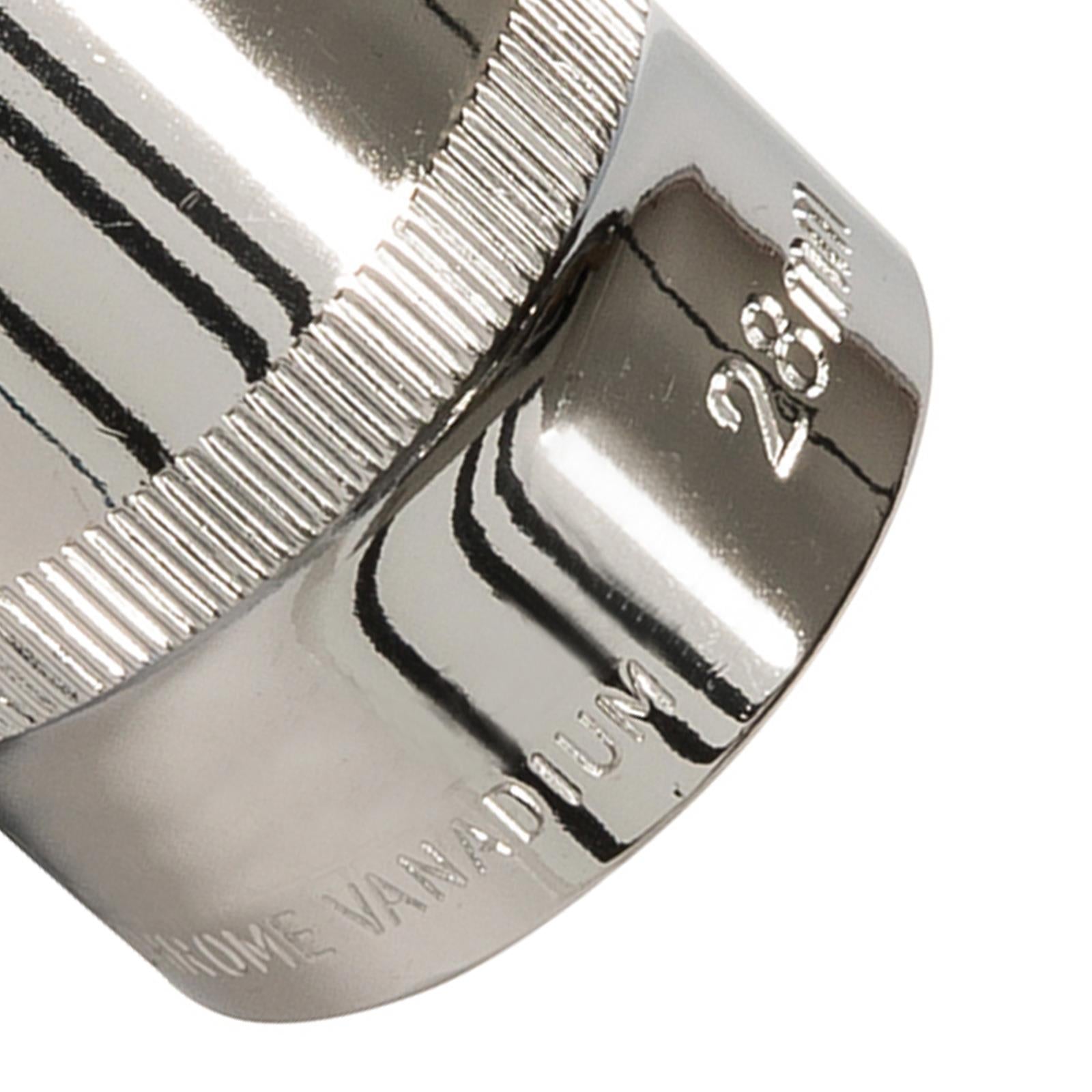 Socket 1/2" Drive Metric Hex Square 28mm Individual Hex Polished Crv Quality