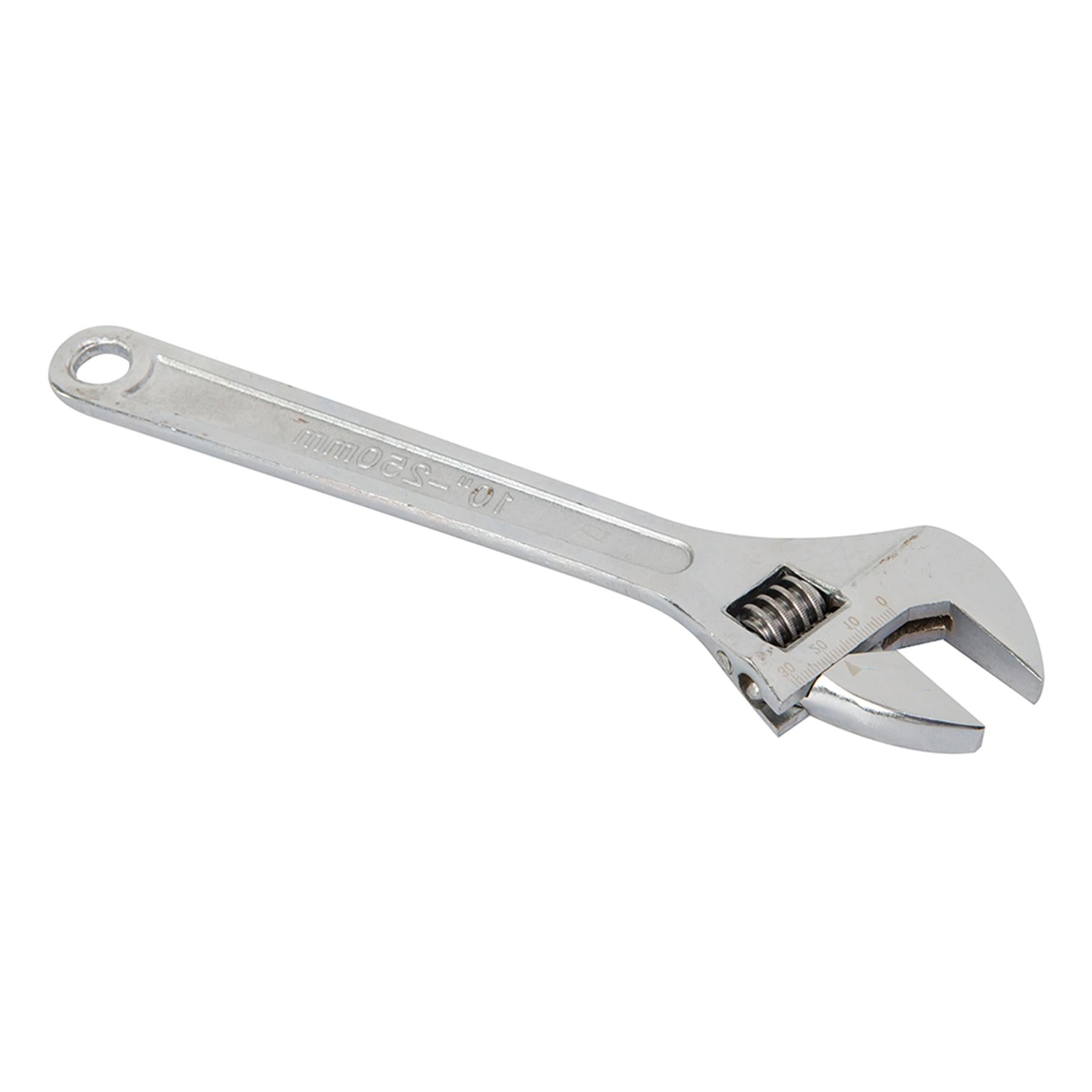 Adjustable Wrench Length 250mm - Jaw 27mm Drop-Forged Chrome Plated New