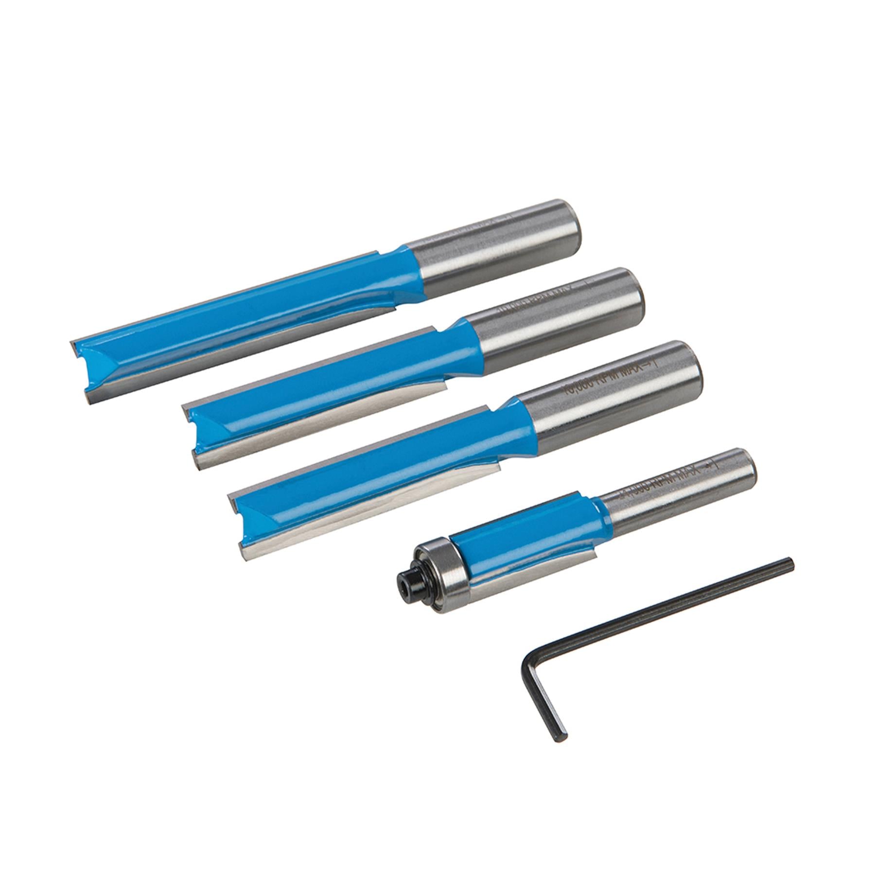 4 Pce Kitchen Router Bit Set 12 & 8mm Routing Router Sets Heavy Duty Kit