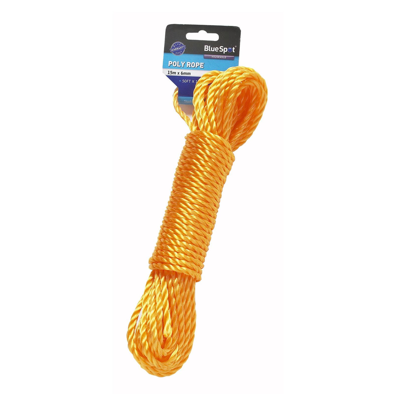 BlueSpot Tools 15m x 6mm (50ft) Soft Poly Rope High Quality Long Lasting