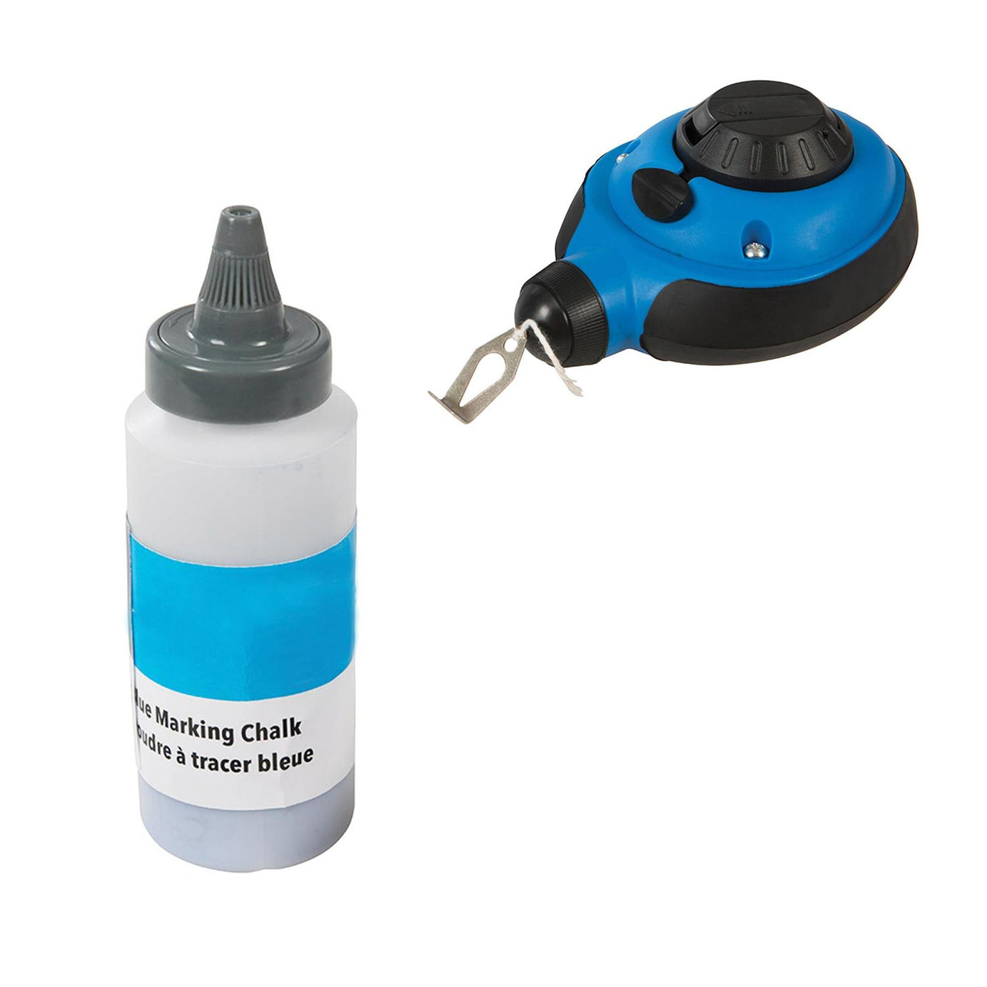 3Pce Fast Rewind Chalk Line Set Includes 80mm level and 113g of blue chalk