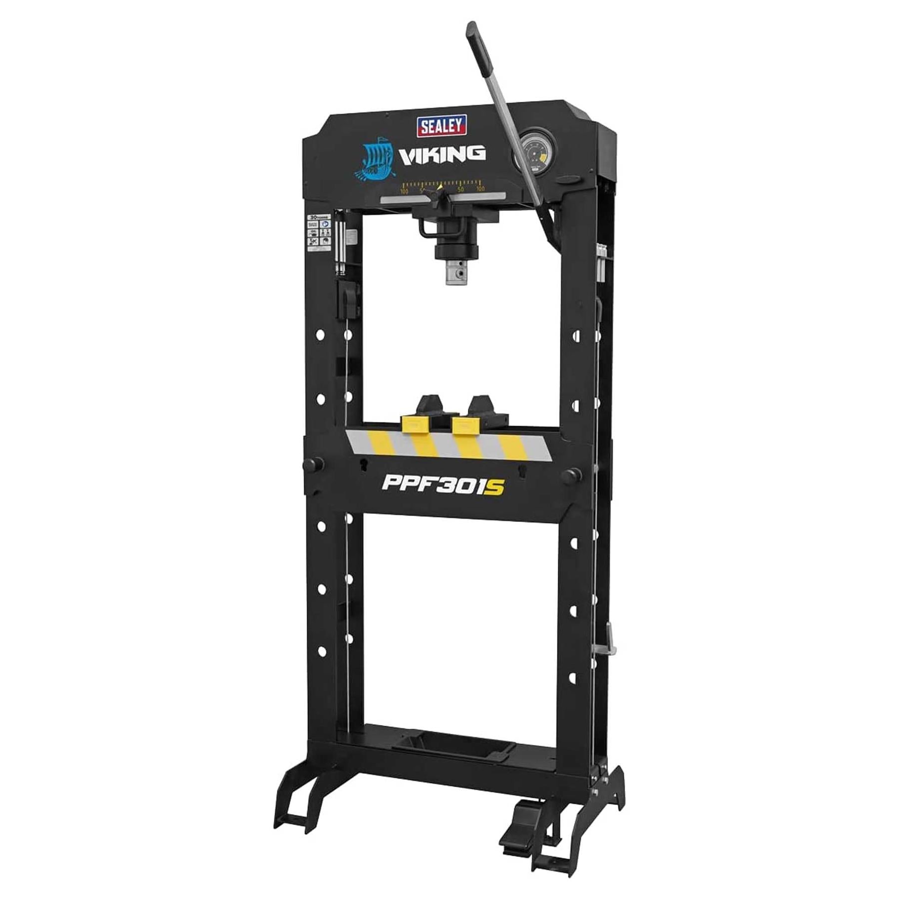 Sealey Viking Air/Hydraulic Press 30tonne Floor Type with Sliding Ram and Foot Pedal