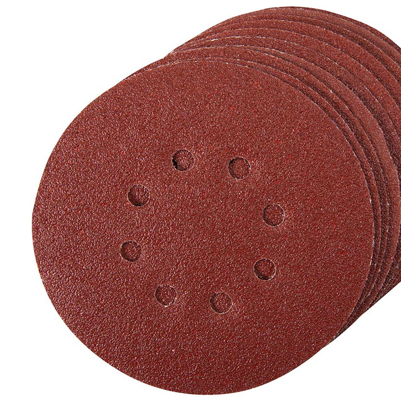 Punched Sanding Discs 125mm 10Pk Grit 120 Hook & Loop Aluminium Oxide New