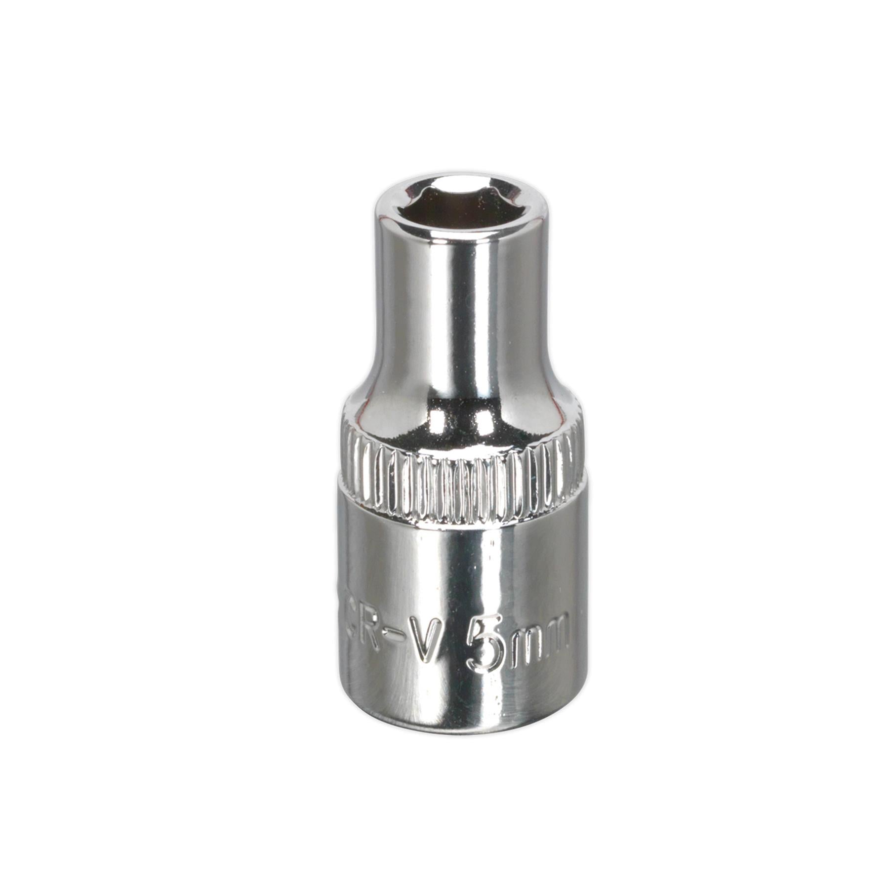 Sealey WallDrive Socket 5mm 1/4"Sq Drive Fully Polished
