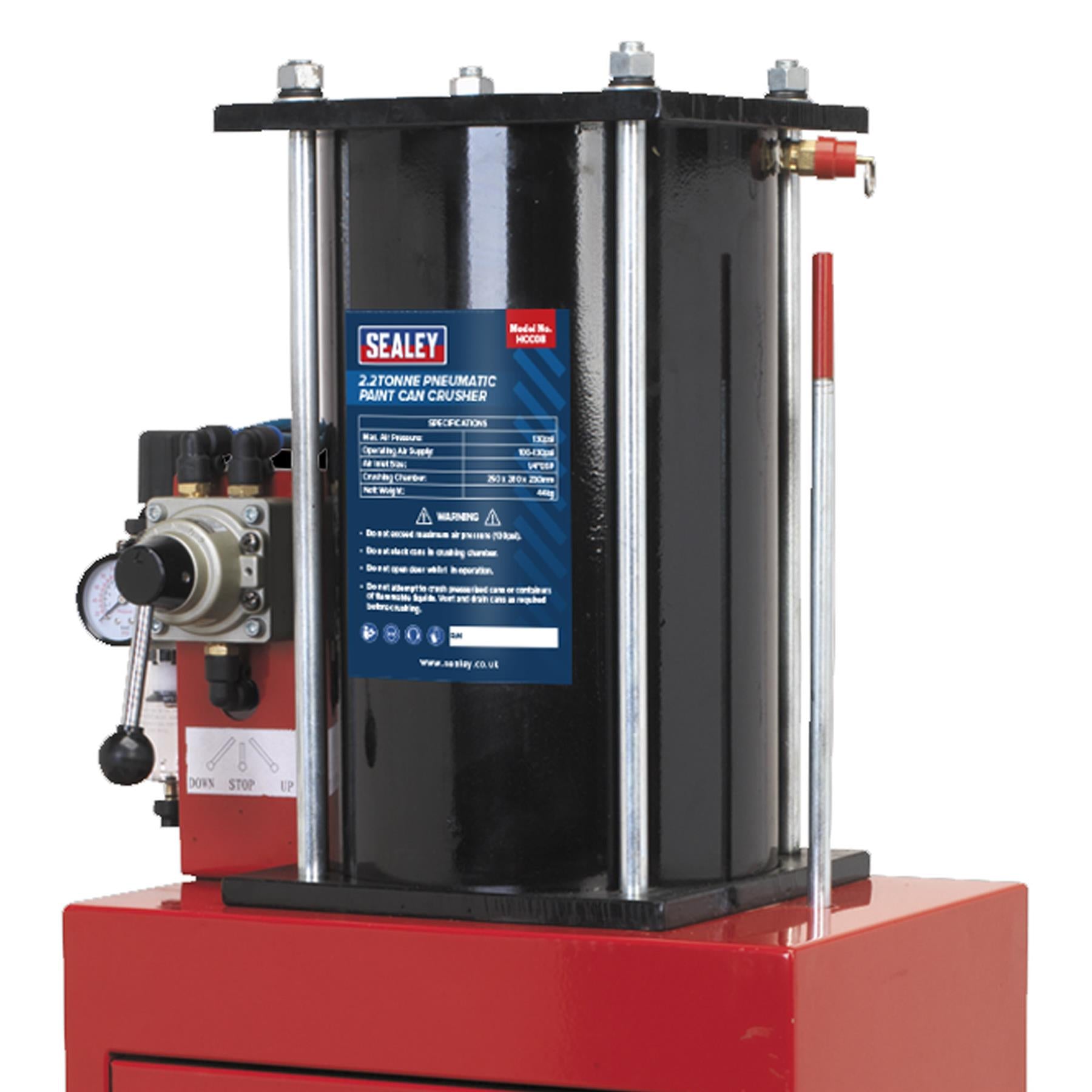 Sealey Pneumatic Paint Can Crusher 2.2tonne