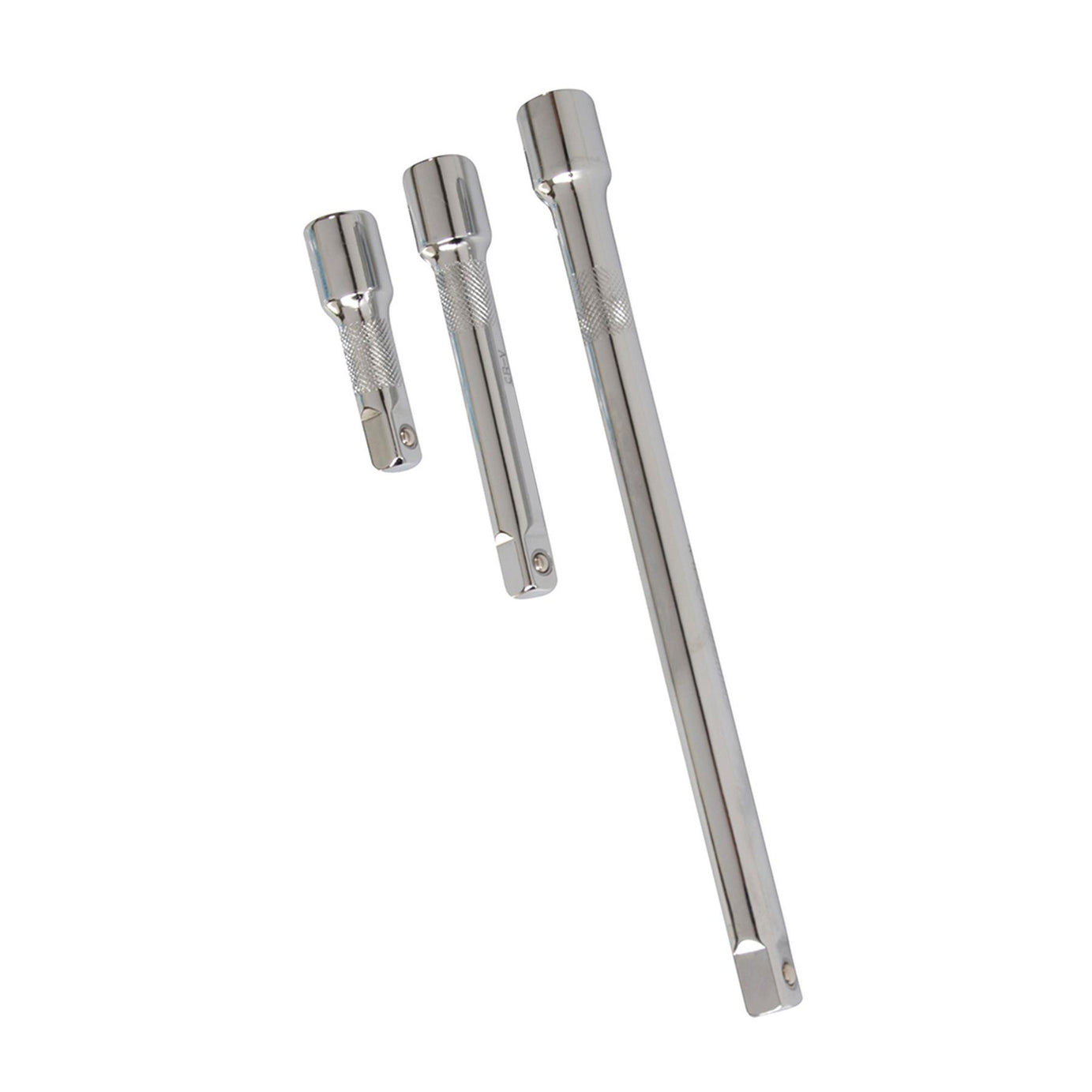 3Pce Extension Bar Set 1/2" Hardened Tempered Chrome-Plated And Polished