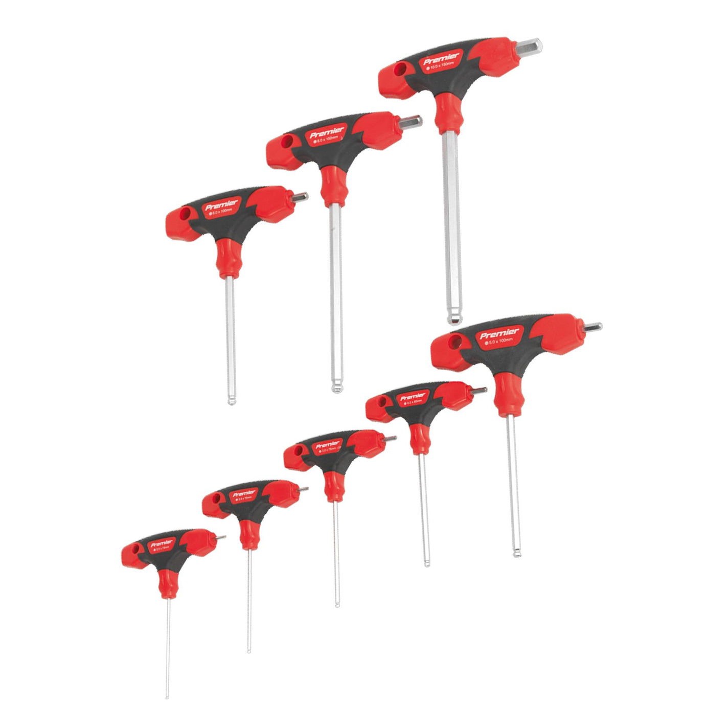 Sealey Ball-End Hex Key Set 8pc T-Handle Metric