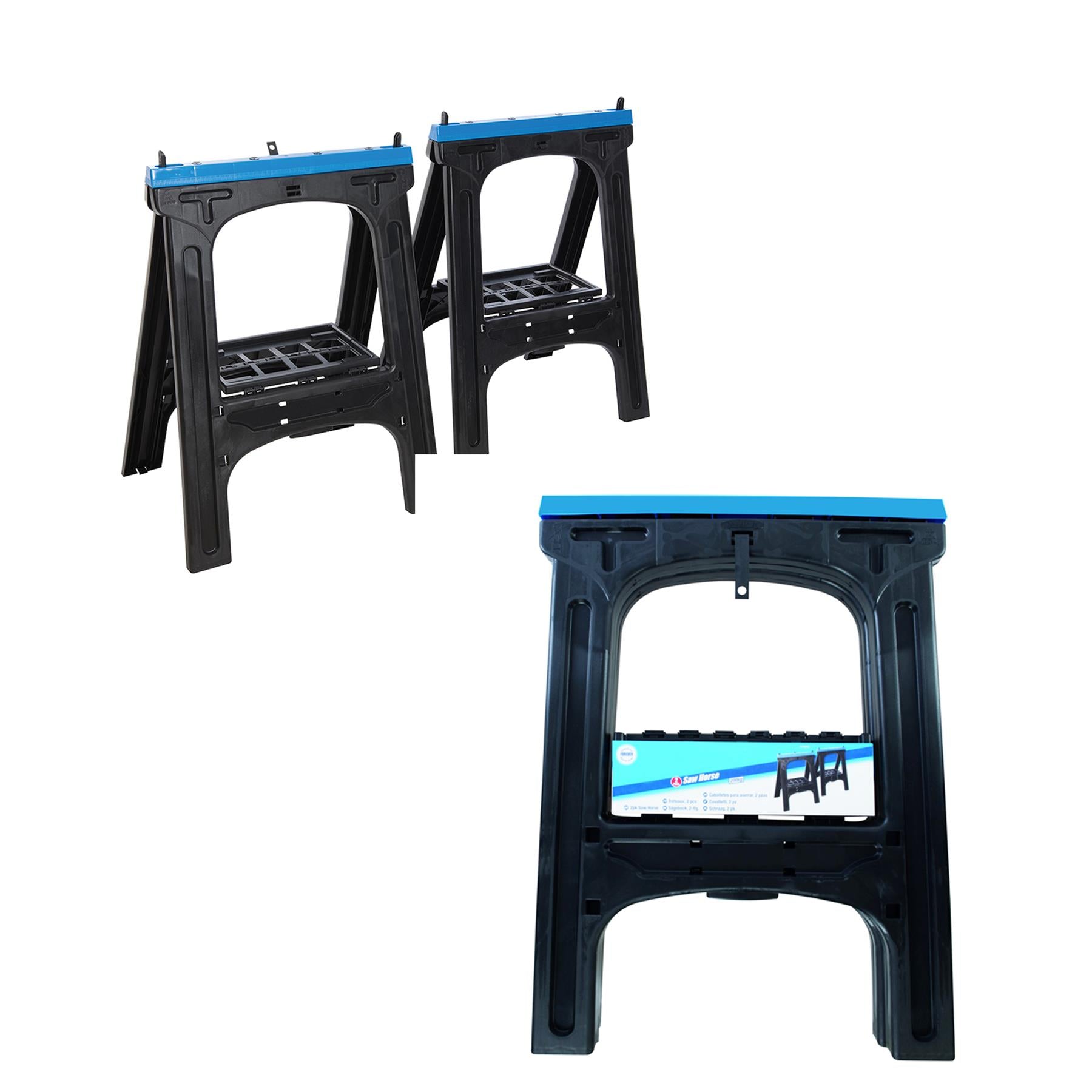 2Pk Saw Horse 200Kg Strong Support For Workpiece Foldable Non-Slip Rubber Feet