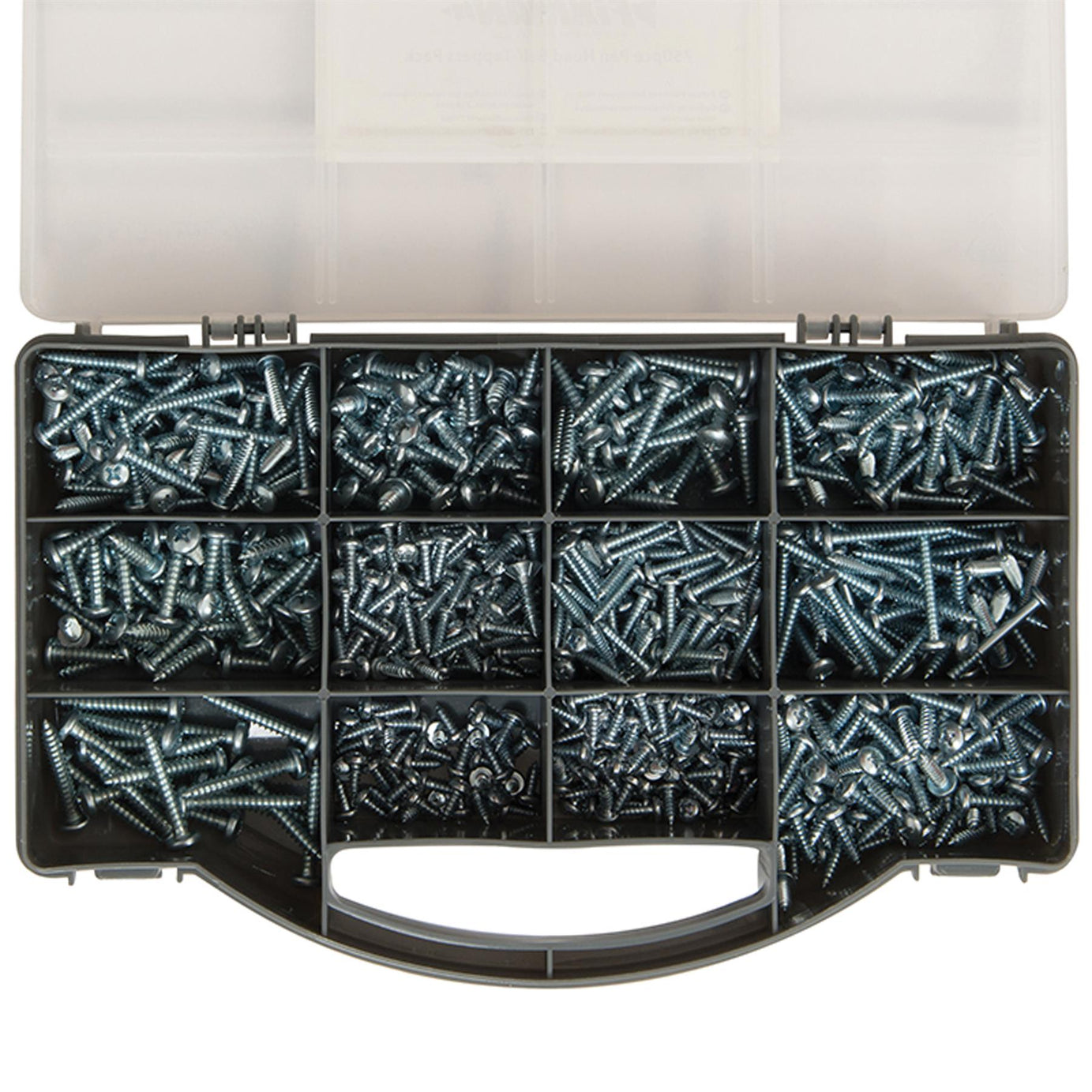 750Pce Pan Head Self-Tappers Pack Zinc-Plated For Corrosion Resistance