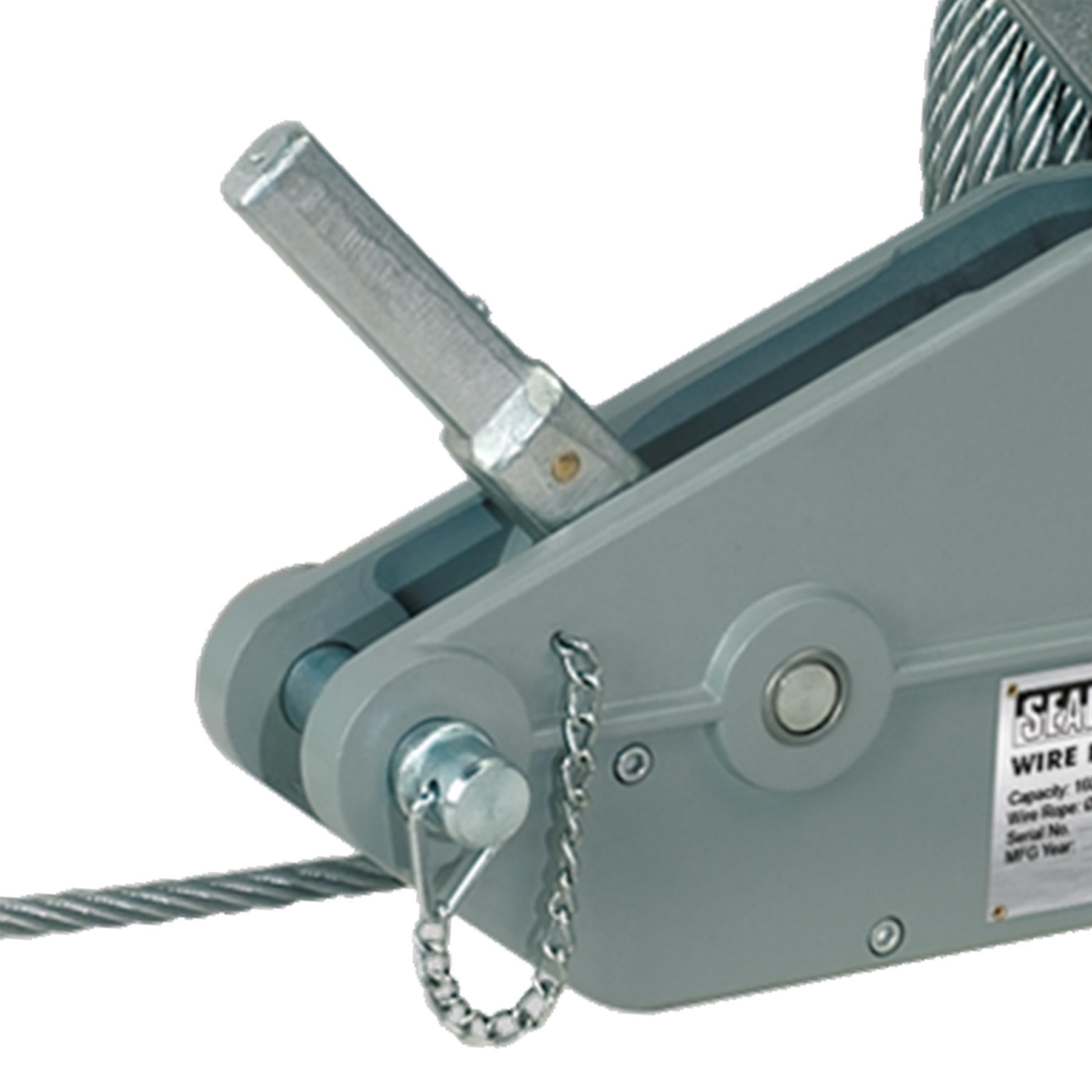 Sealey Wire Rope Puller 1600kg Max Line Force Quick Release