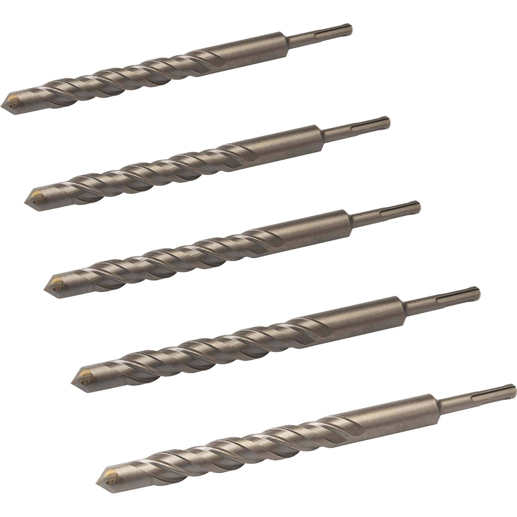 5 x SDS+ PLUS MASONRY DRILL BIT 25 x 260mm, TUNGSTEN CARBIDE TIP, FOR STONE CONCRETE BRICK