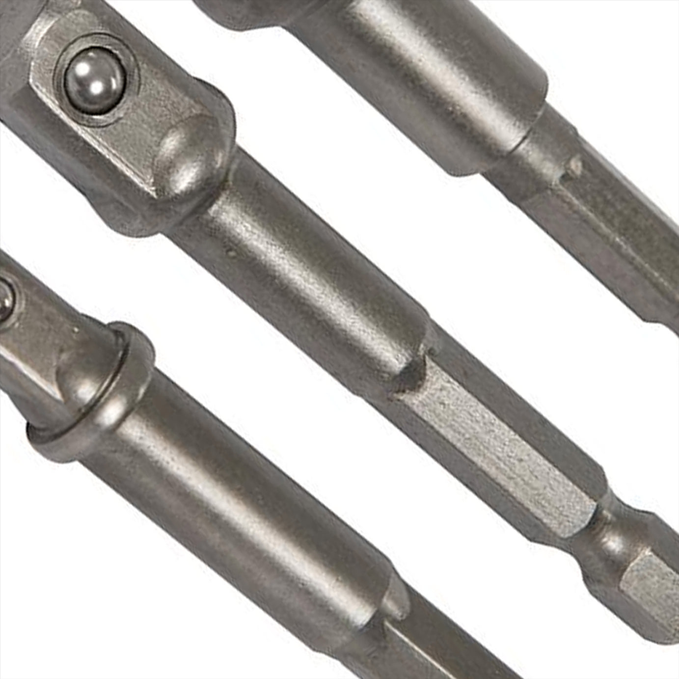 CRV Steel Socket Driver Set 3pcs 1/2" 1/4" 3/8" 1/4" Hex Shank Drill & Drill Drivers Converter