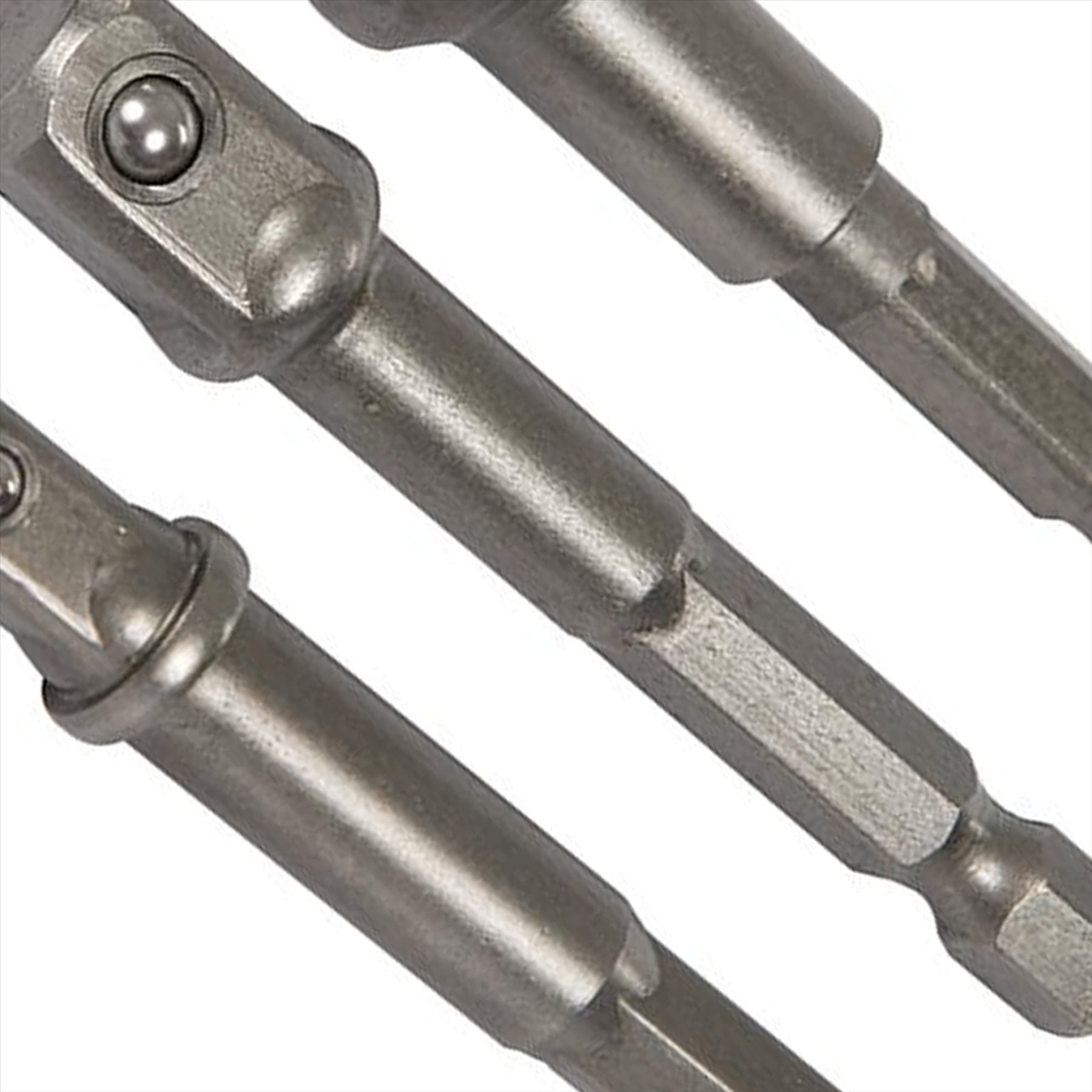 CRV Steel Socket Driver Set 3pcs 1/2" 1/4" 3/8" 1/4" Hex Shank Drill & Drill Drivers Converter