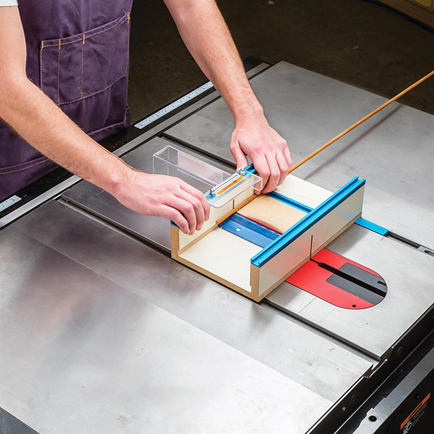 Table Saw Small Parts Sled 305 x 394 x 89mm Aluminium With Melamine Coated MDF