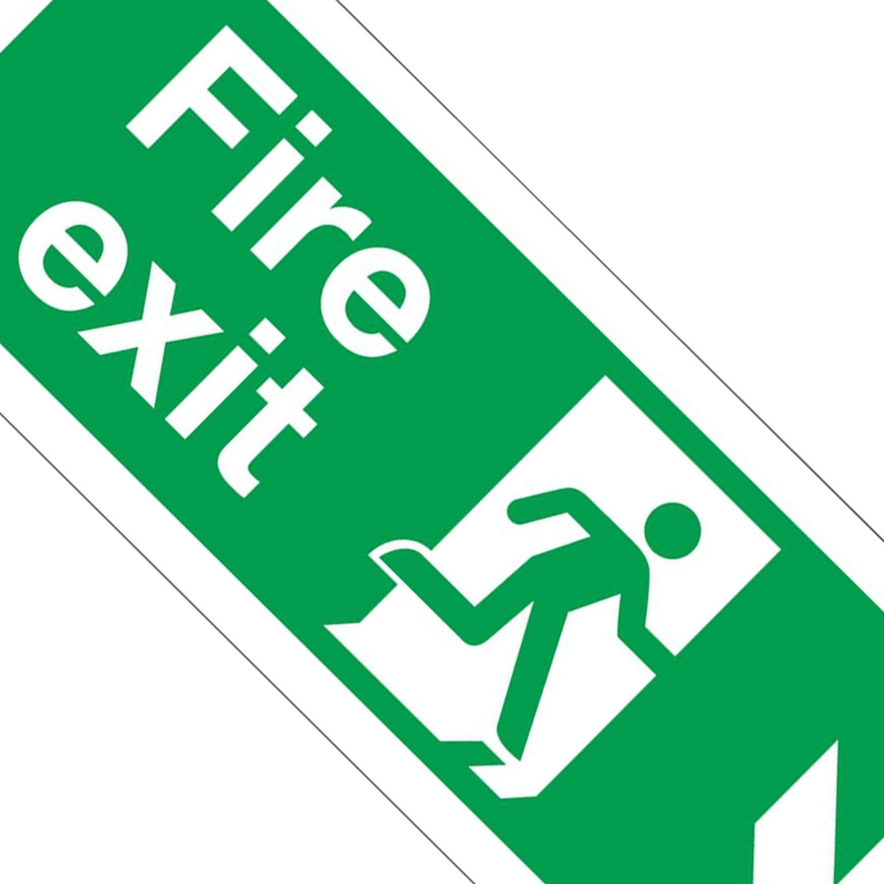 Sealey Safety Sign - Fire Exit (Down) - Self-Adhesive - Pack of 10