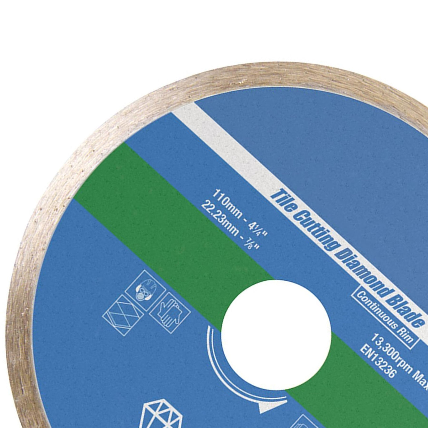 Tile Cutting Diamond Disc 110mm X 22.2mm Continuous Rim Blade Brand New