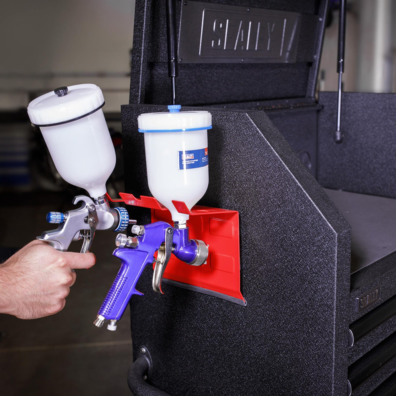 Sealey Magnetic Spray Gun Holder - 2 Gun