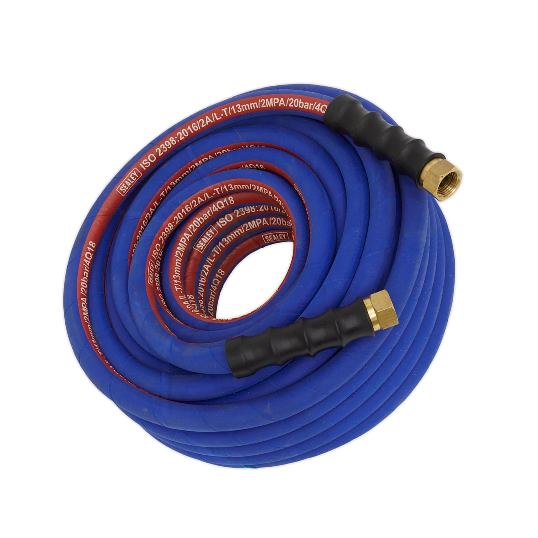 Sealey Extra Heavy Duty Rubber Air Compressor Hose 20m Metre 1/2"BSP 13mm Bore