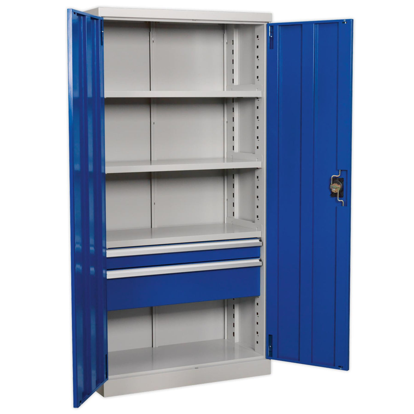 Sealey Industrial Cabinet 2 Drawer 3 Shelf 1800mm