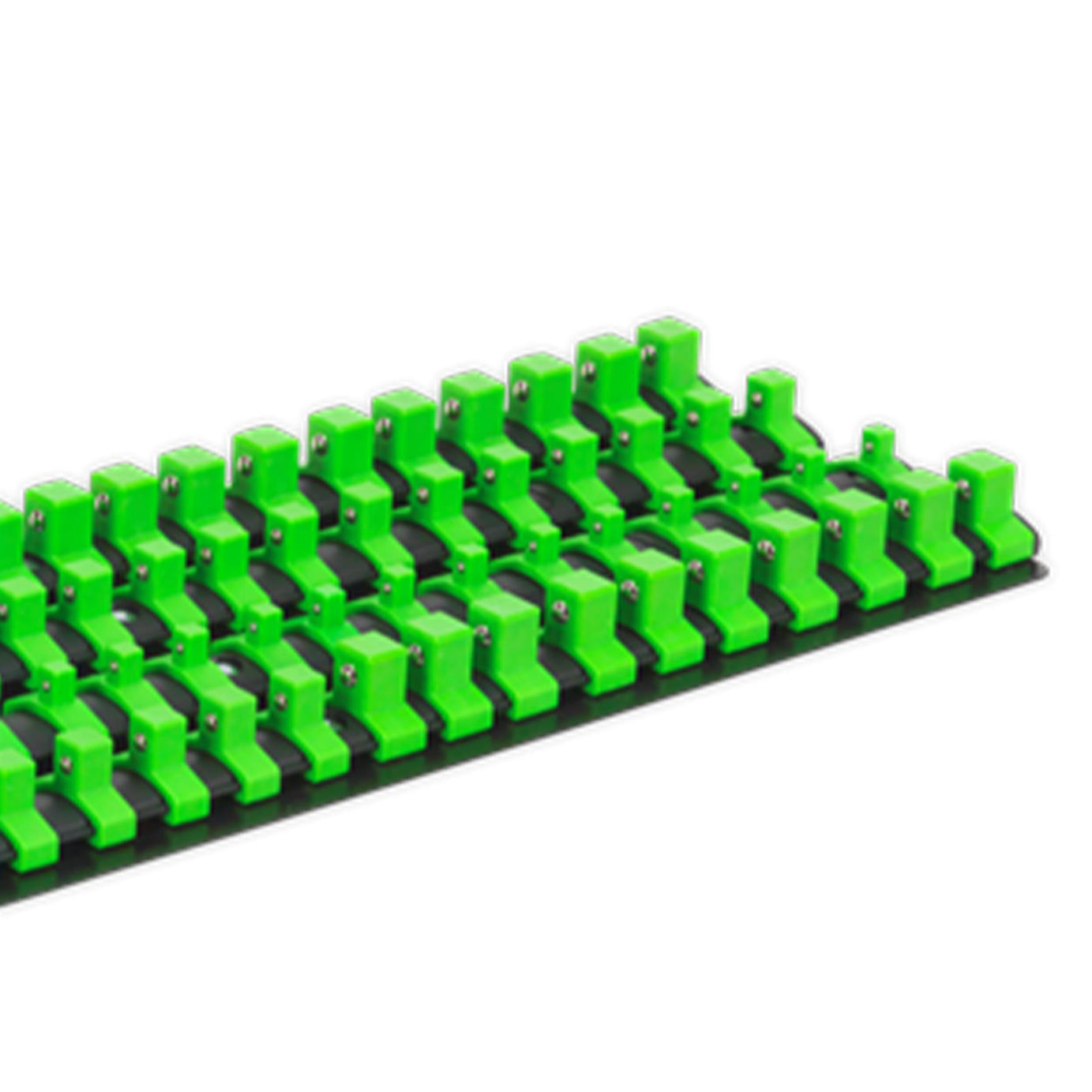 Sealey Socket Rail Tray 1/4", 3/8" & 1/2"Sq Drive - Hi-Vis Green