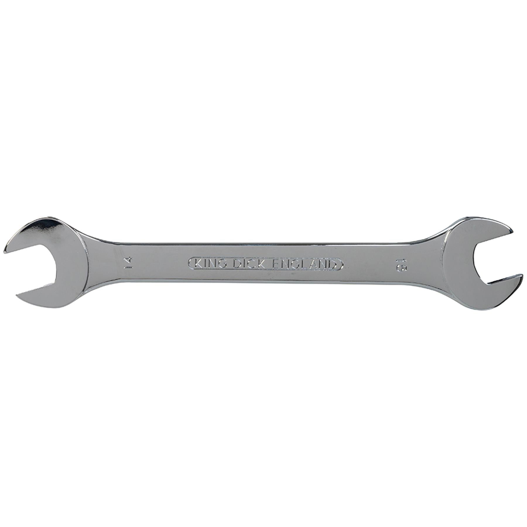 King Dick Open Ended Fully Chromed Spanner Fixed Head Wrench Metric 14mm - 15mm
