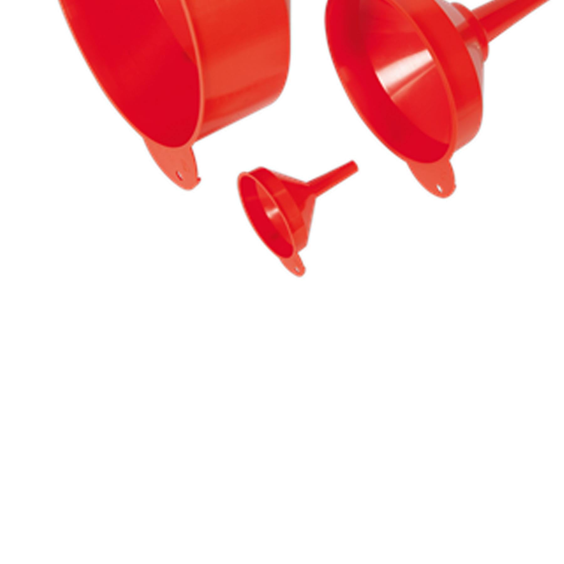 Sealey Funnel Set 3pc Fixed Spout