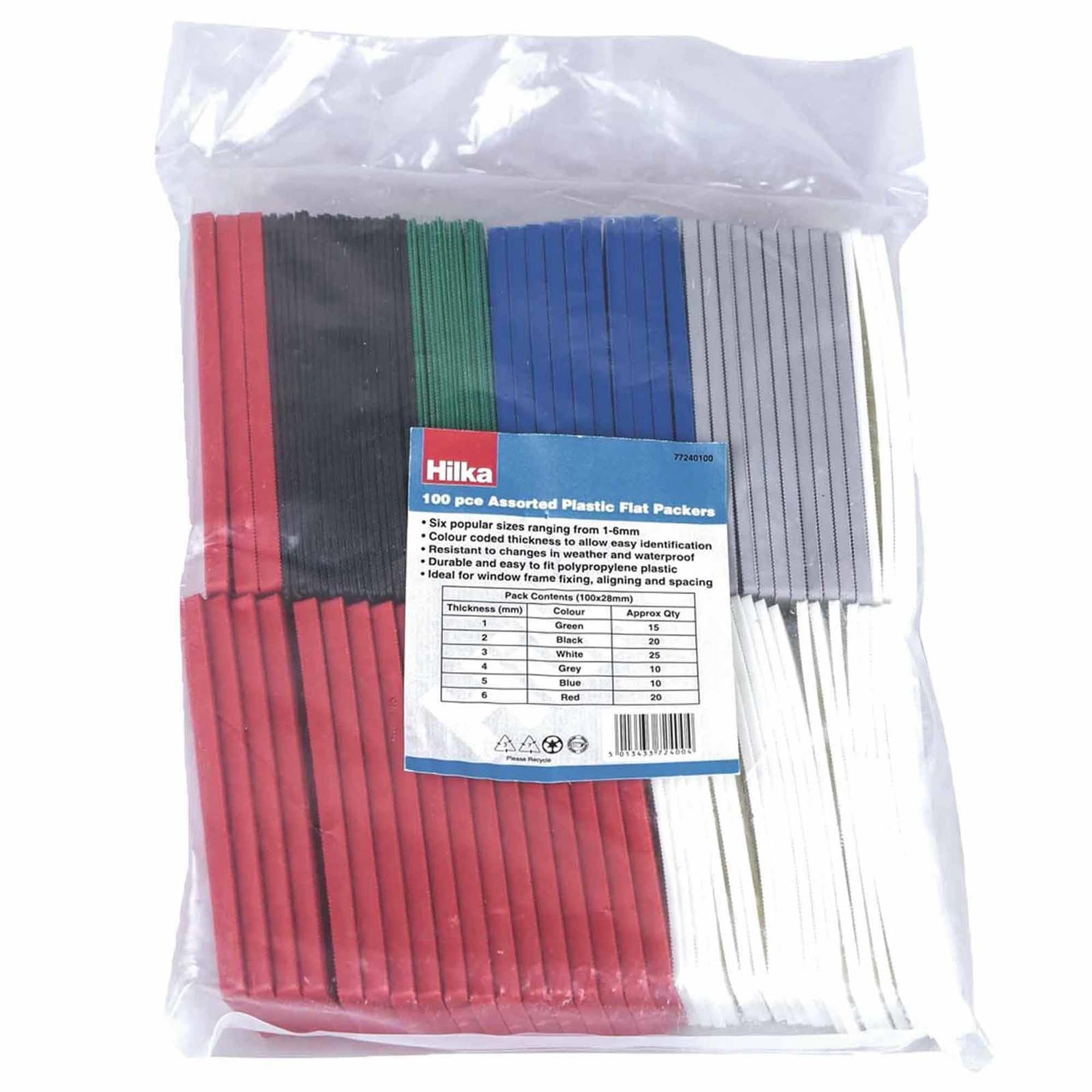 Assorted Plastic Packers 100 Pce Glazing Dry Lining Frame Fixing