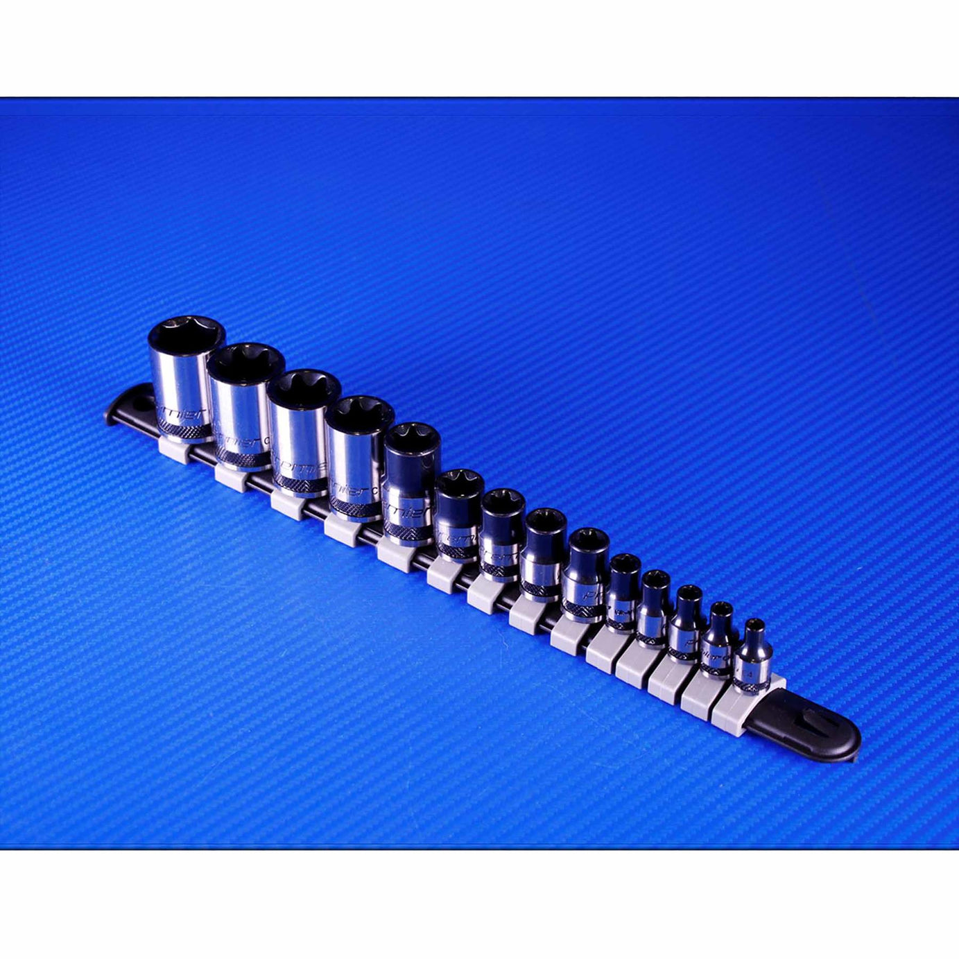 TRX-Star Socket Set 14pc 1/4,3/8,1/2"Sq Dr E4-E24 Blk Series Sealey