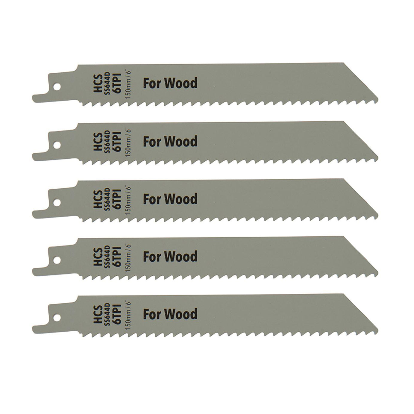 Quality 5 X Reciprocating Saw Blades 6 Tpi 150mm Wood Curved Cutting DIY