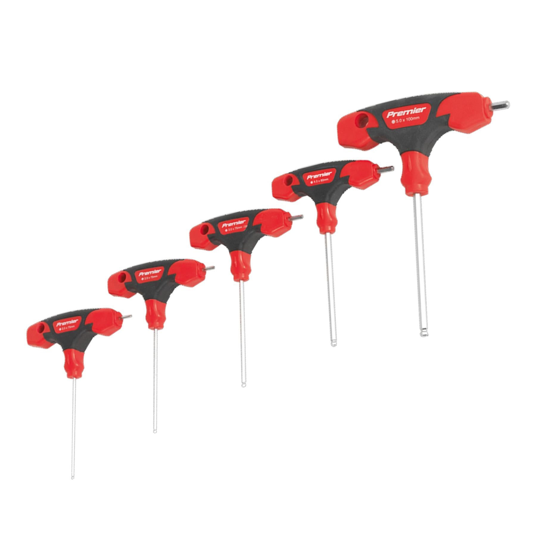 Sealey Ball-End Hex Key Set 8pc T-Handle Metric