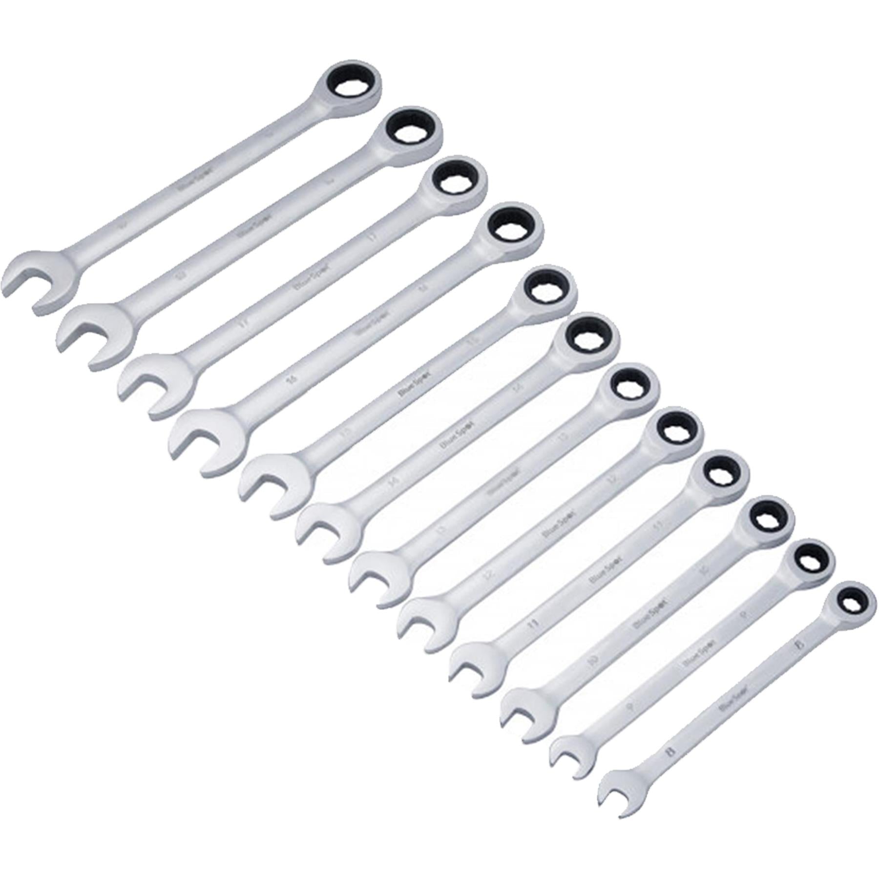 BlueSpot 12pcs Metric Ratchet Spanner Set Ratcheting Ring Head 8mm -19mm