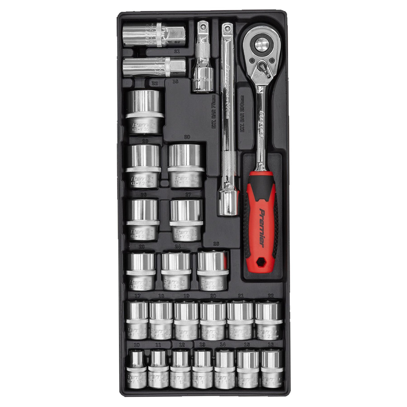 Sealey Tool Tray with Socket Set 26pc 1/2"Sq Drive