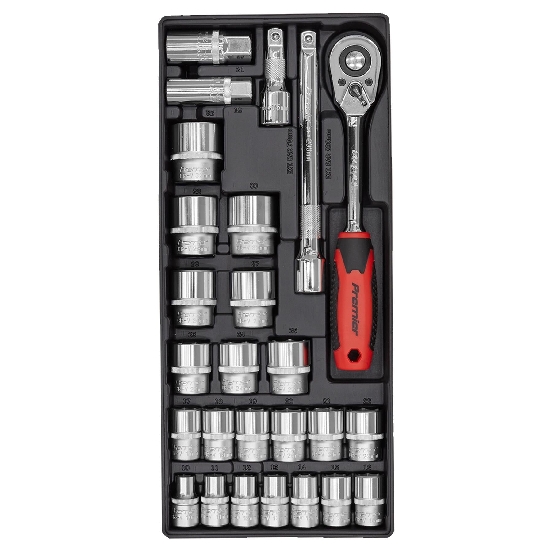 Sealey Tool Tray with Socket Set 26pc 1/2"Sq Drive