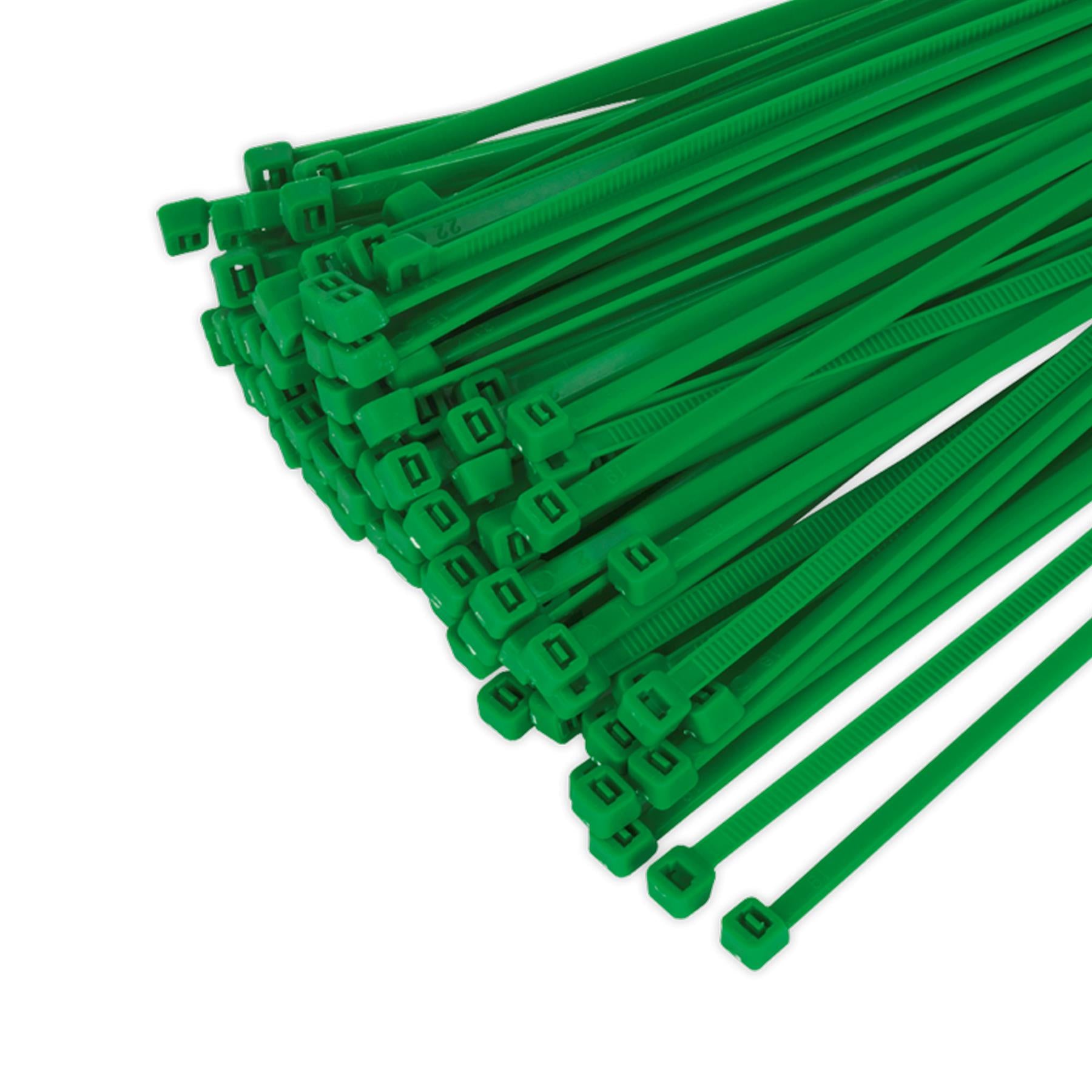 Sealey Cable Tie 200 x 4.4mm Green Pack of 100