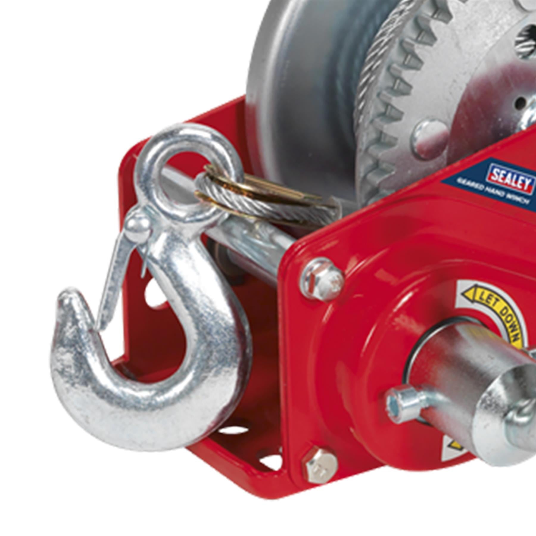 Sealey Geared Hand Winch with Brake & Cable 540kg Capacity