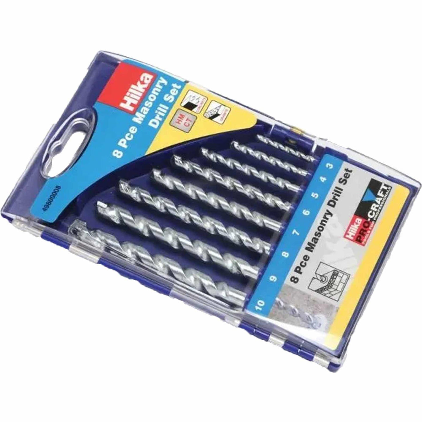 Hilka 8 Piece Masonry Drill Bit Set