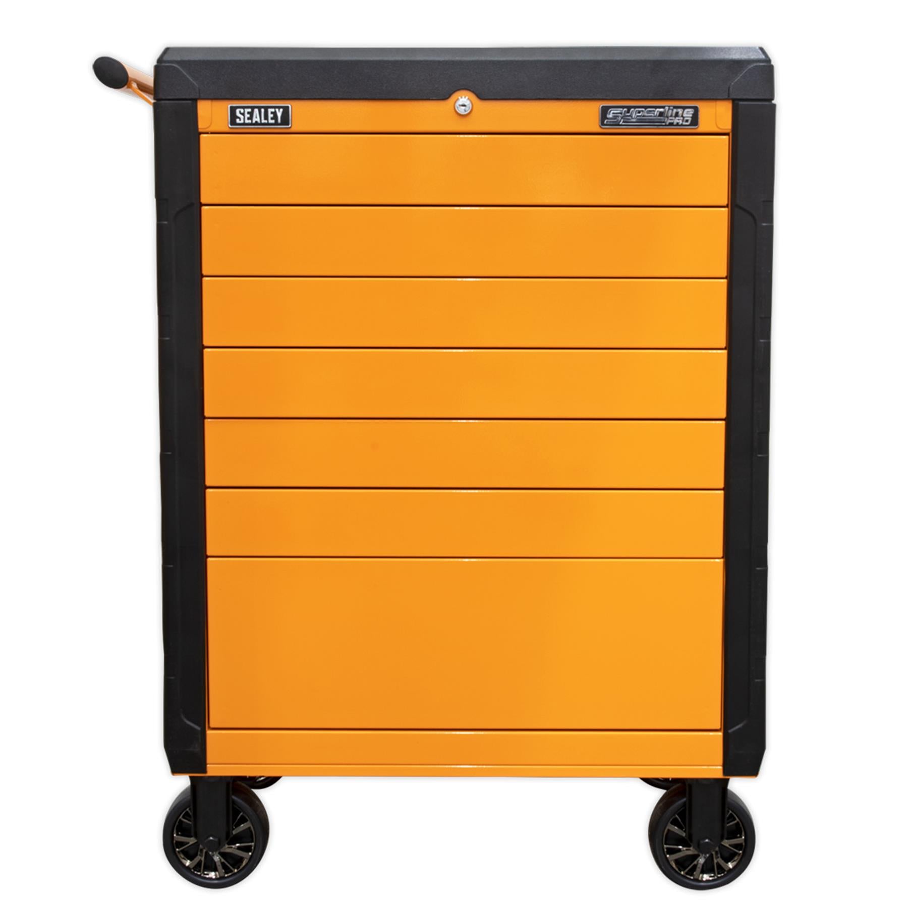 Sealey Rollcab 7 Drawer Push-To-Open Hi-Vis Orange APPD7O
