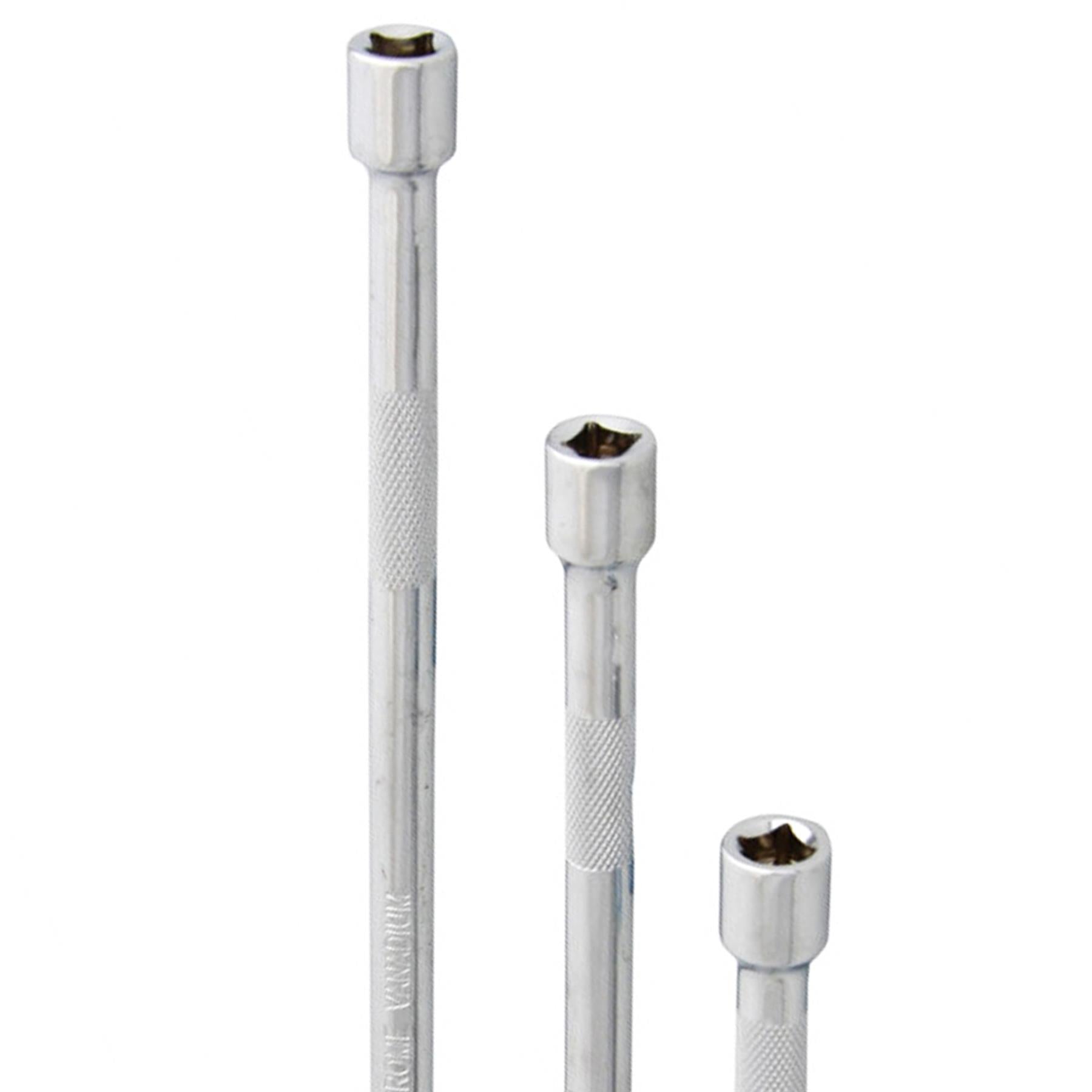 BlueSpot 3pc 1/4" Drive Socket Extension Bar Set 75mm 150mm 250mm Long Reach