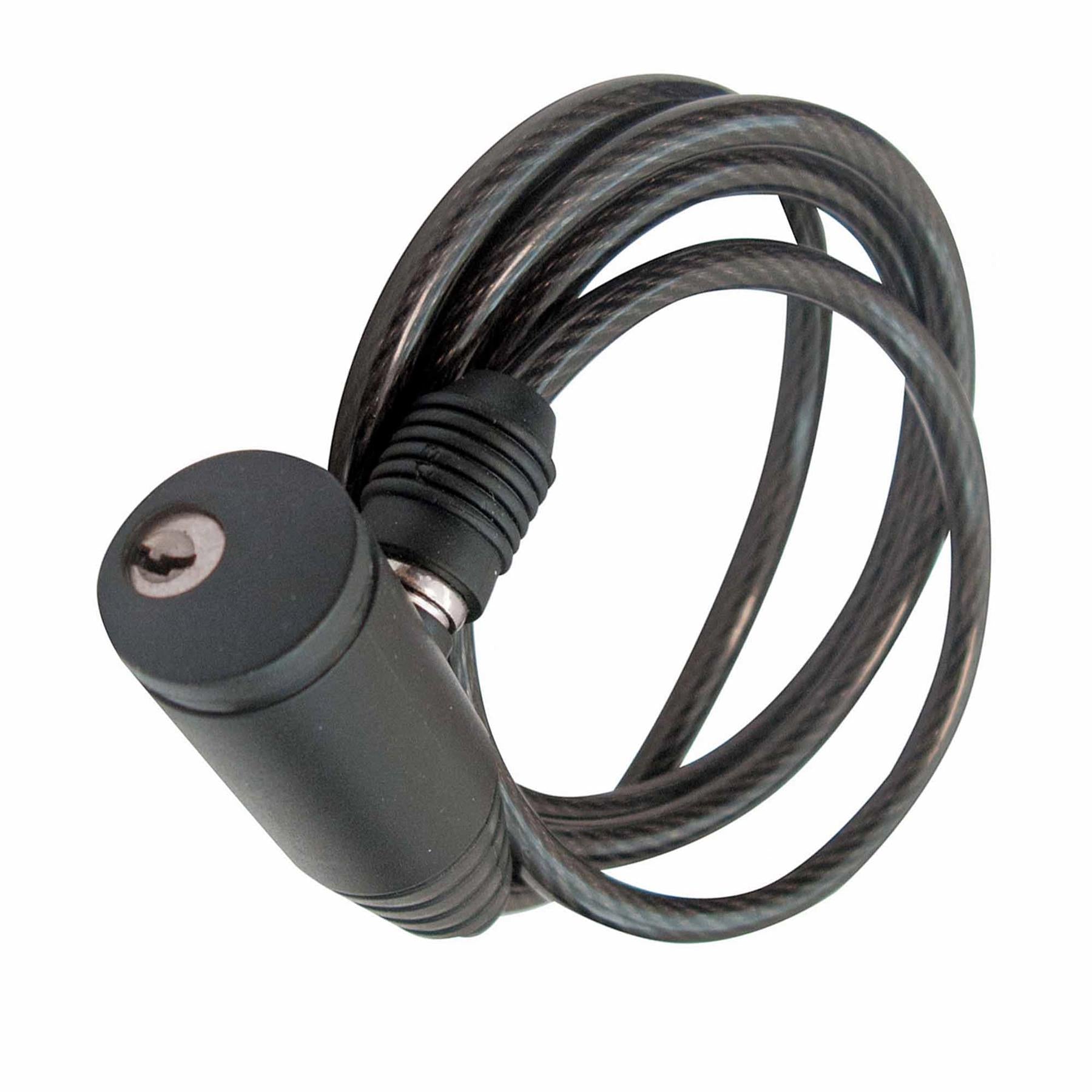 Bicycle Security Cable Lock Task Tools Black with Bracket 1000 x 6mm