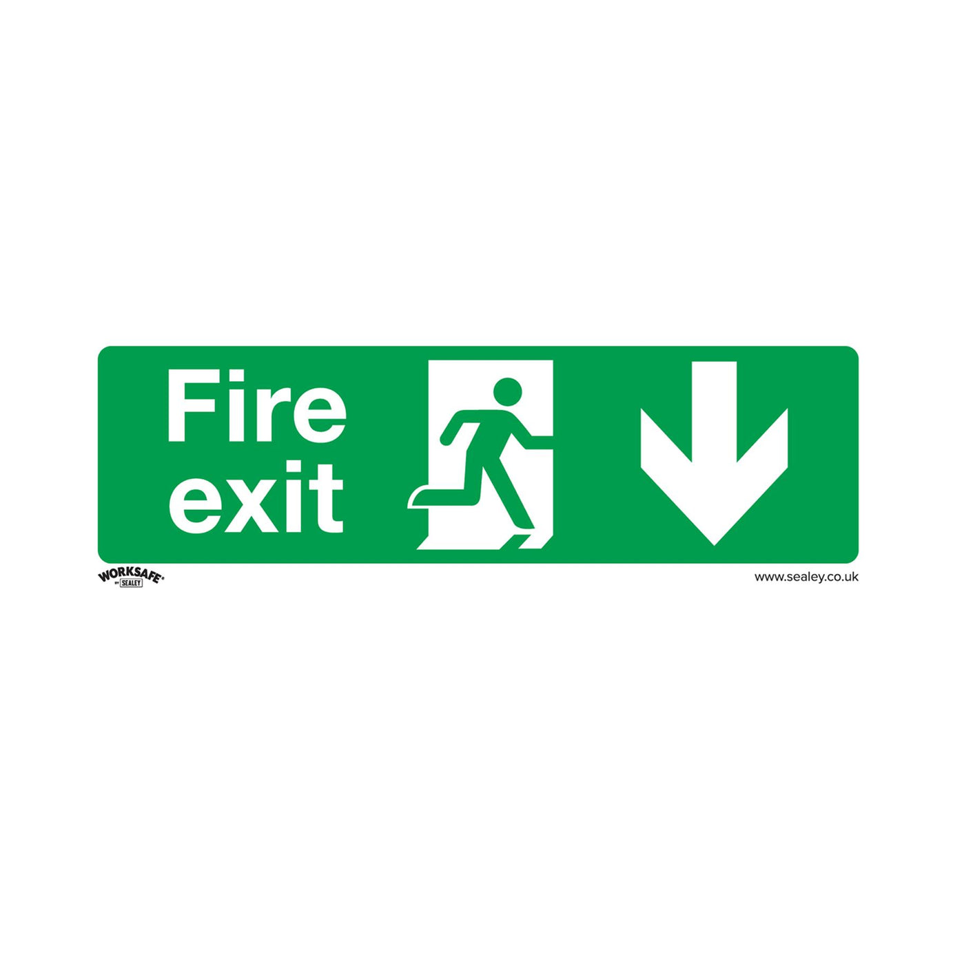 Safe Conditions Safety Sign - Fire Exit (Down) - Self-Adhesive Vinyl