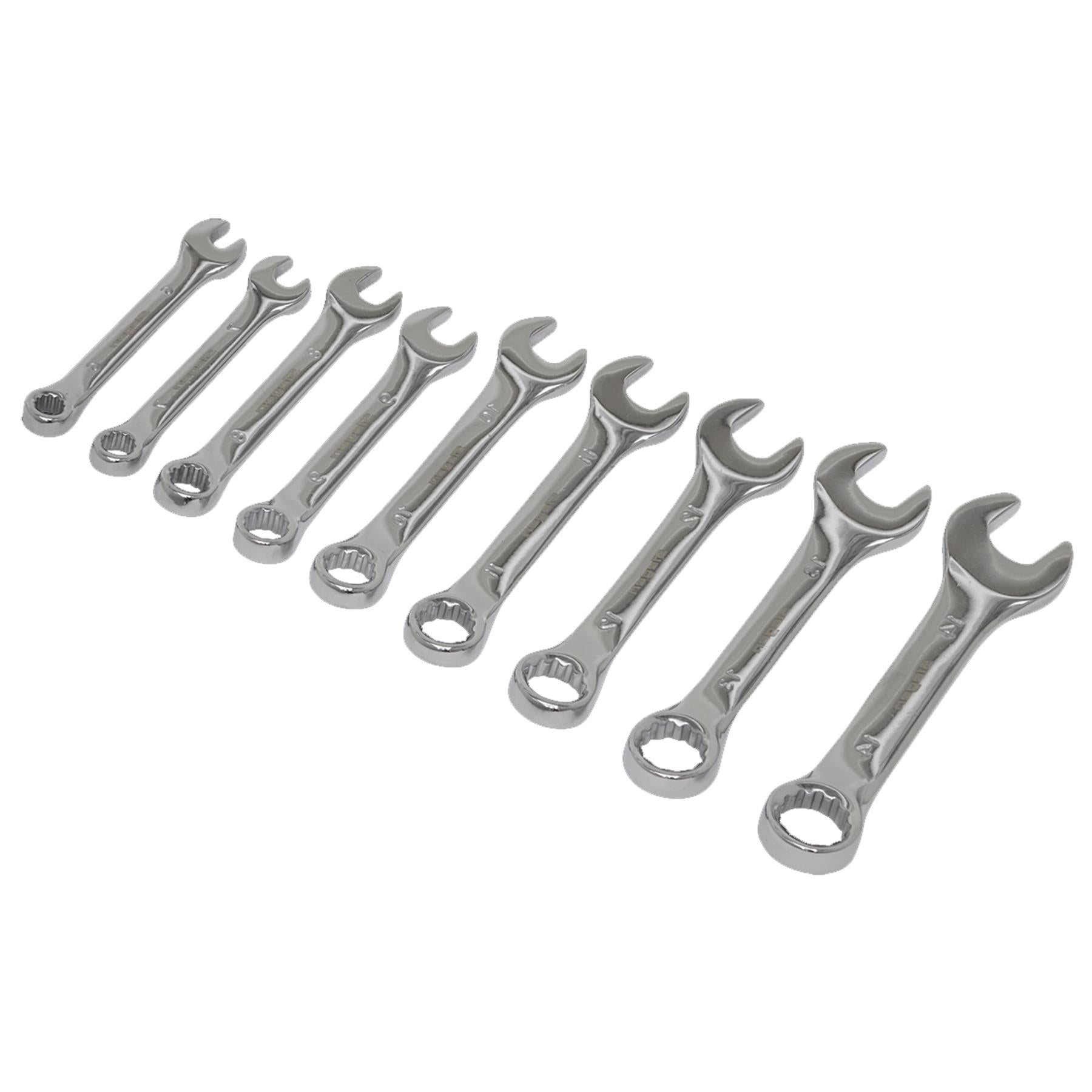 Sealey Stubby Combination Spanner Set 9pc Metric